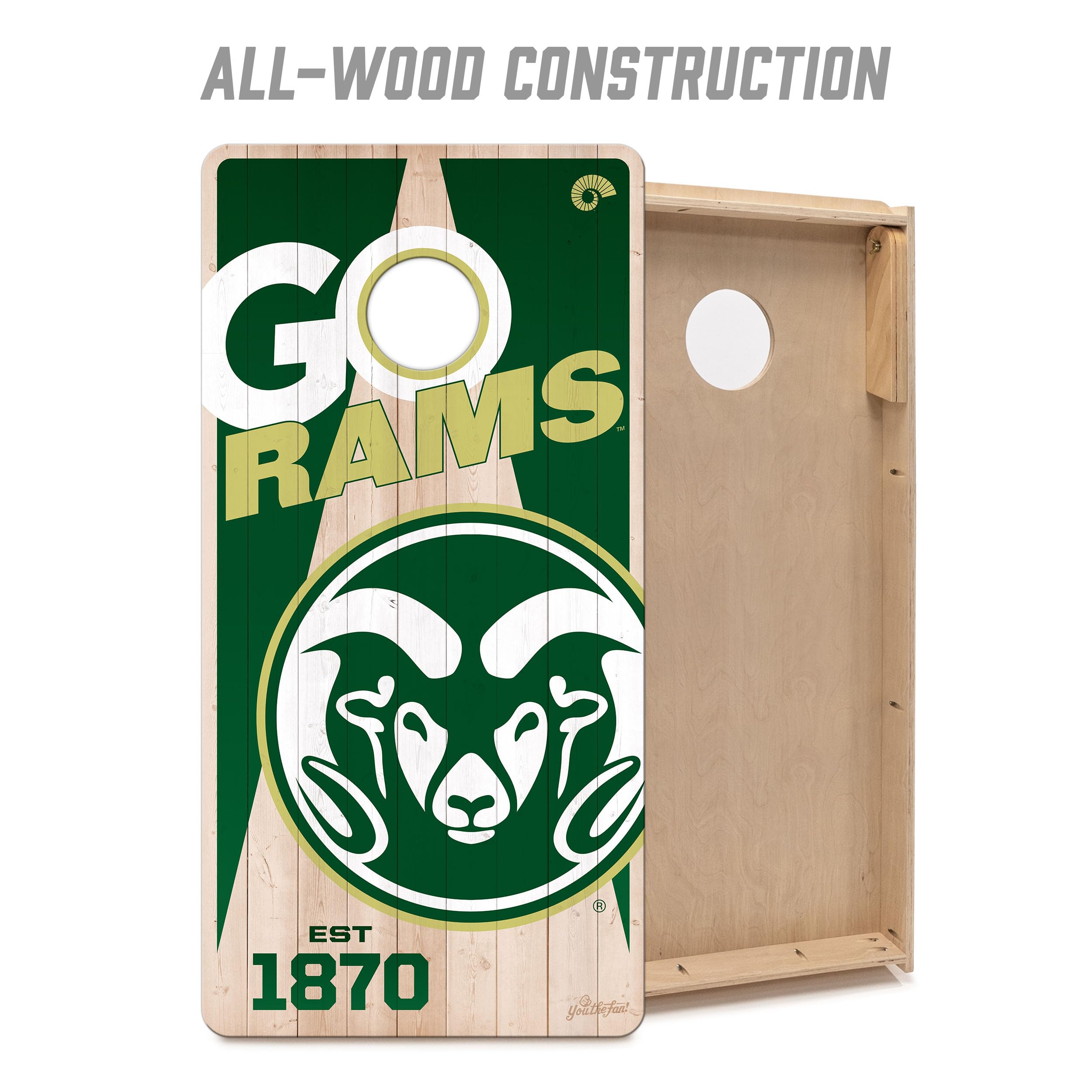 YouTheFan NCAA Colorado State Rams 2’ x 4’ Professional Wood Cornhole Game with Logo Bags - Sports Collectibles, Sports Memorabilia, Sports Fan Shop, Sports Gifts