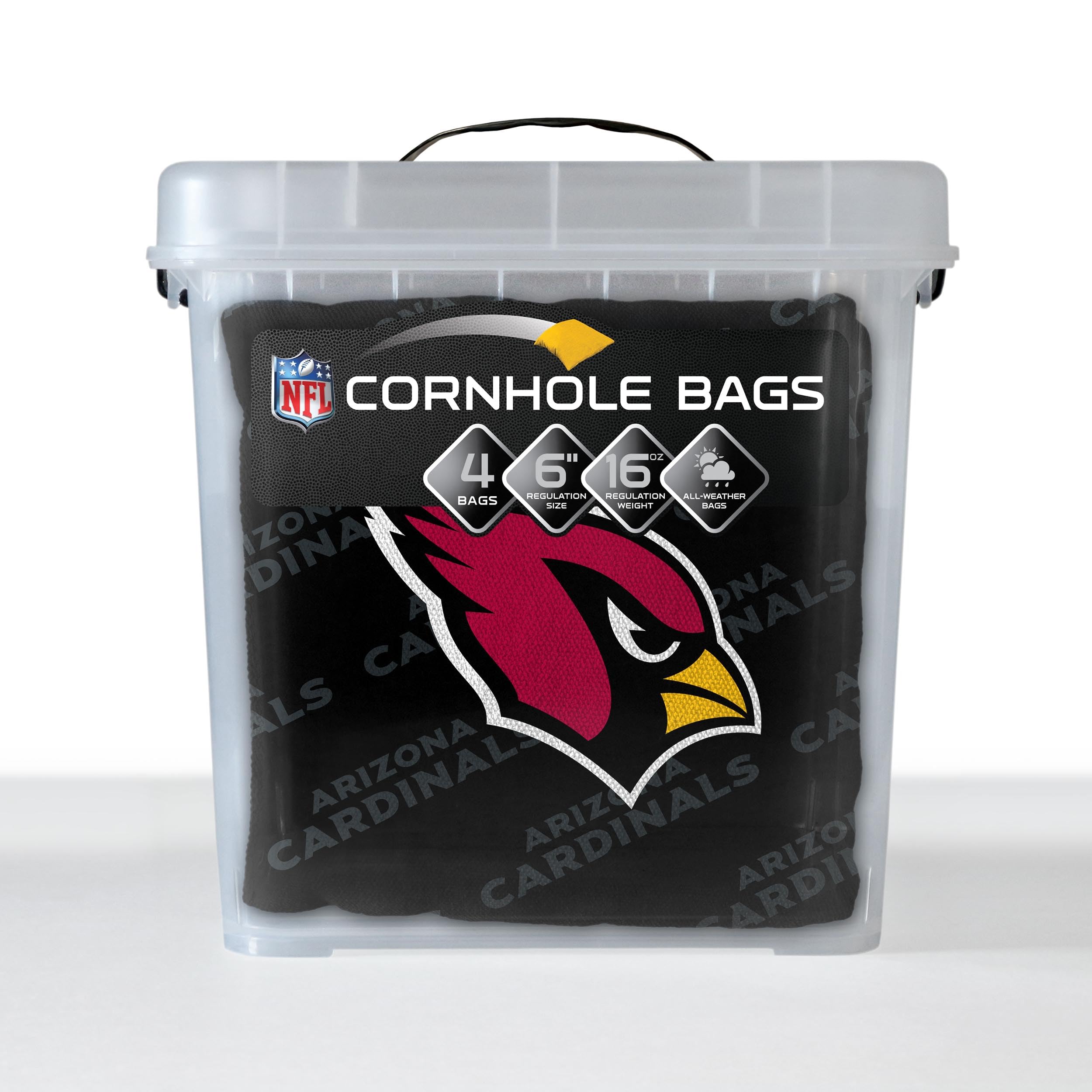 YouTheFan NFL Arizona Cardinals Cornhole Bags - 4PK - Black - Sports Collectibles, Sports Memorabilia, Sports Fan Shop, Sports Gifts