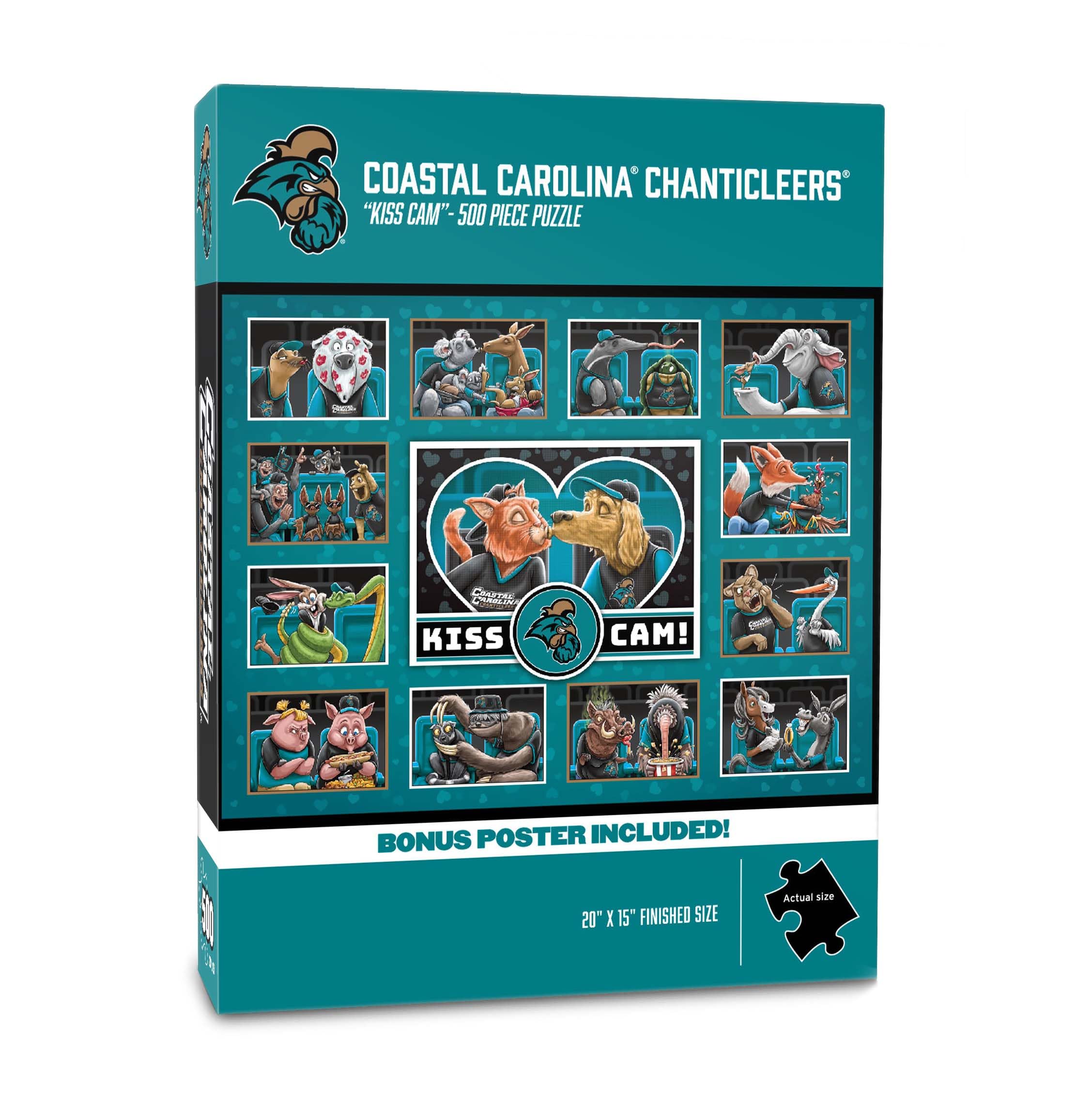 YouTheFan NCAA Coastal Carolina Chanticleers Kiss Cam 500pc Puzzle - Sports Collectibles, Sports Memorabilia, Sports Fan Shop, Sports Gifts