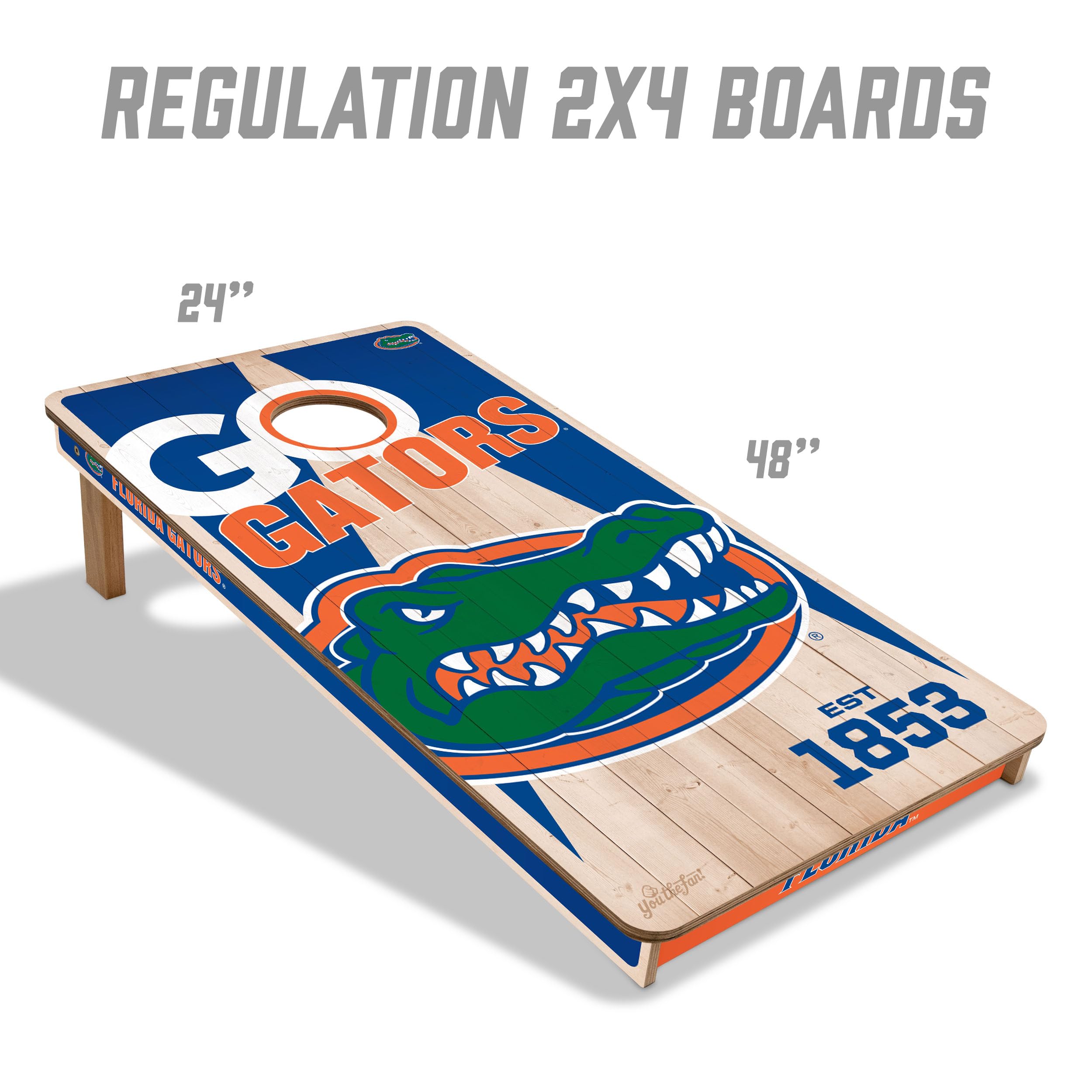 YouTheFan NCAA Florida Gators 2’ x 4’ Professional Wood Cornhole Game with Logo Bags - Sports Collectibles, Sports Memorabilia, Sports Fan Shop, Sports Gifts