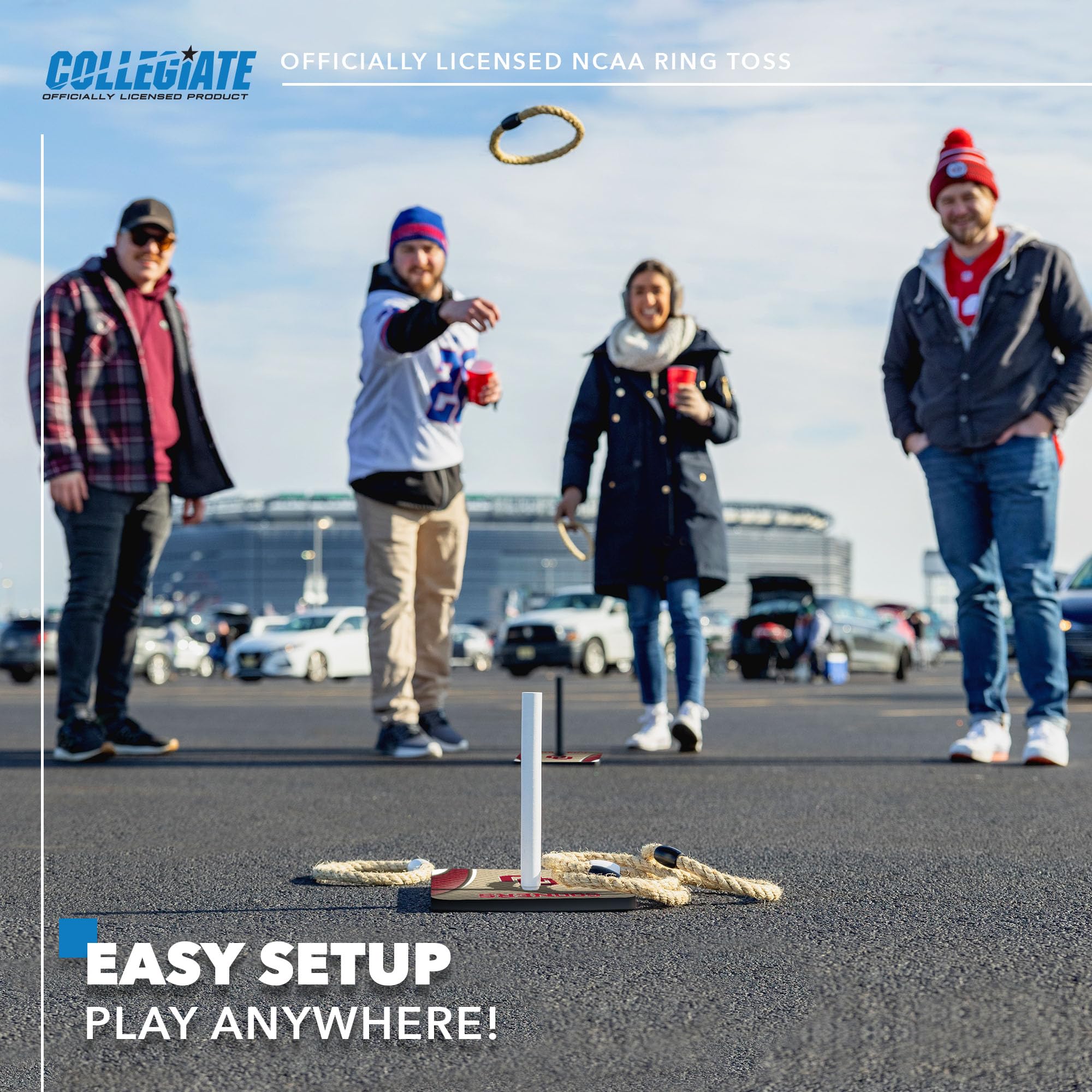 Wild Sports College Quoits Set with Direct Print HD Team Graphics – Tailgate Ring Toss Game – Great Gift for Any NCAA Fan! Ring Toss Family Outdoor Games for The Beach, BBQ, or Tailgate Party - Sports Collectibles, Sports Memorabilia, Sports Fan Shop, Sports Gifts