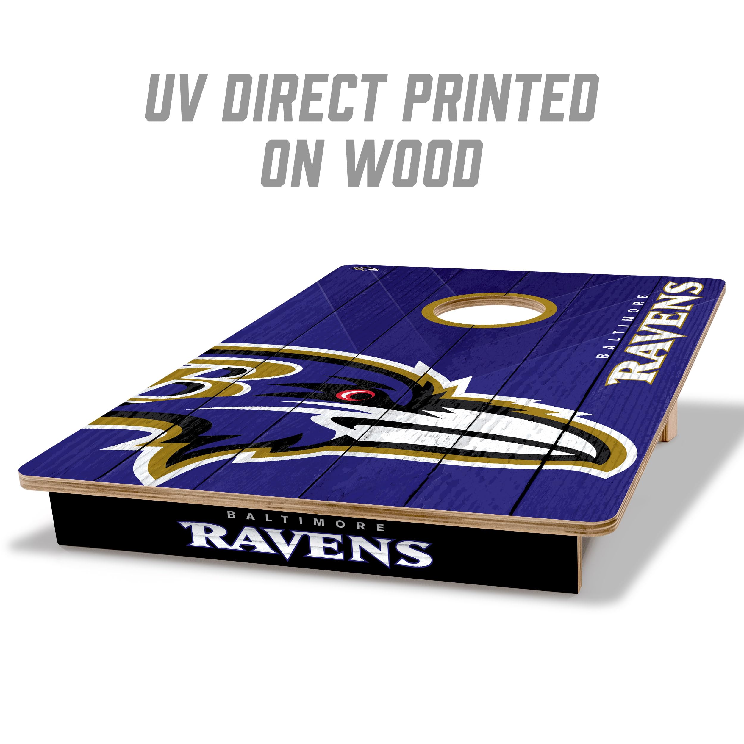YouTheFan NFL Baltimore Ravens 2’ x 3’ Wood Cornhole Game with Logo Bags - Sports Collectibles, Sports Memorabilia, Sports Fan Shop, Sports Gifts