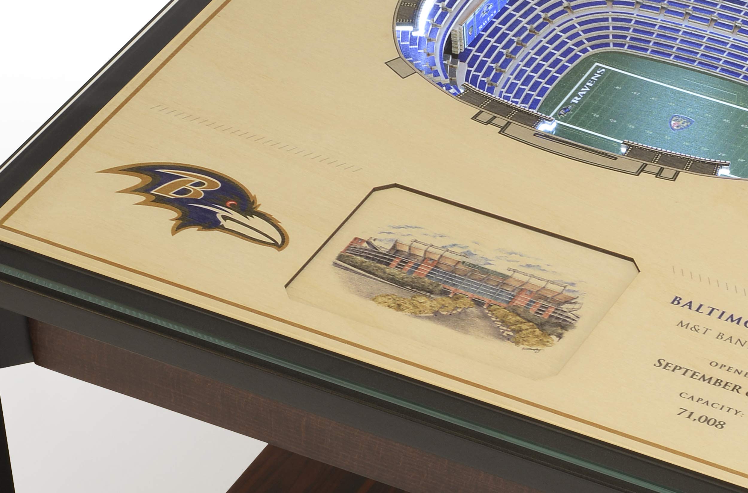 YouTheFan NFL Baltimore Ravens 25-Layer StadiumView Lighted End Table - Sports Collectibles, Sports Memorabilia, Sports Fan Shop, Sports Gifts