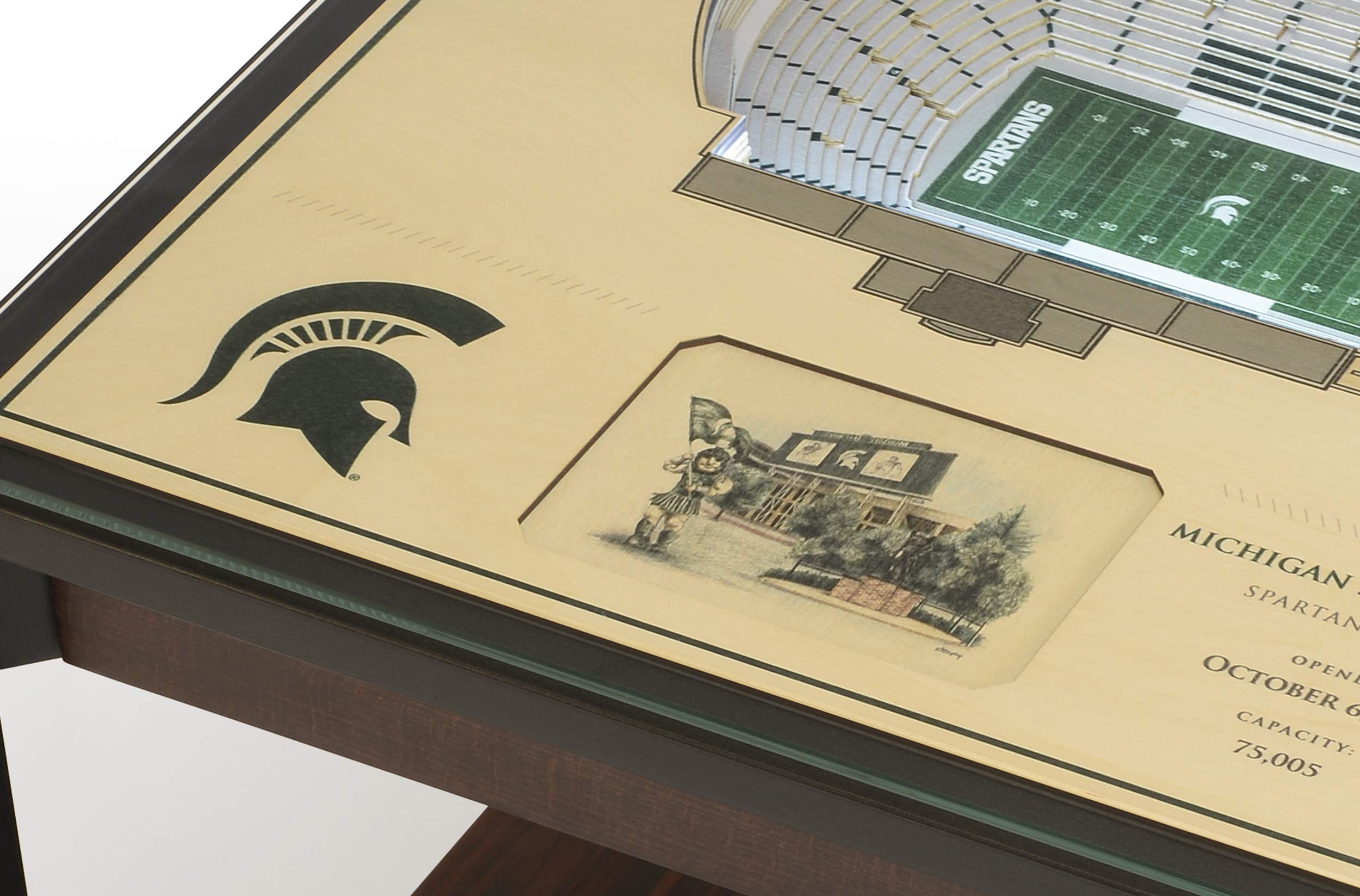 YouTheFan NCAA Michigan State Spartans 25-Layer StadiumViews End Table - Spartan Stadium - Sports Collectibles, Sports Memorabilia, Sports Fan Shop, Sports Gifts
