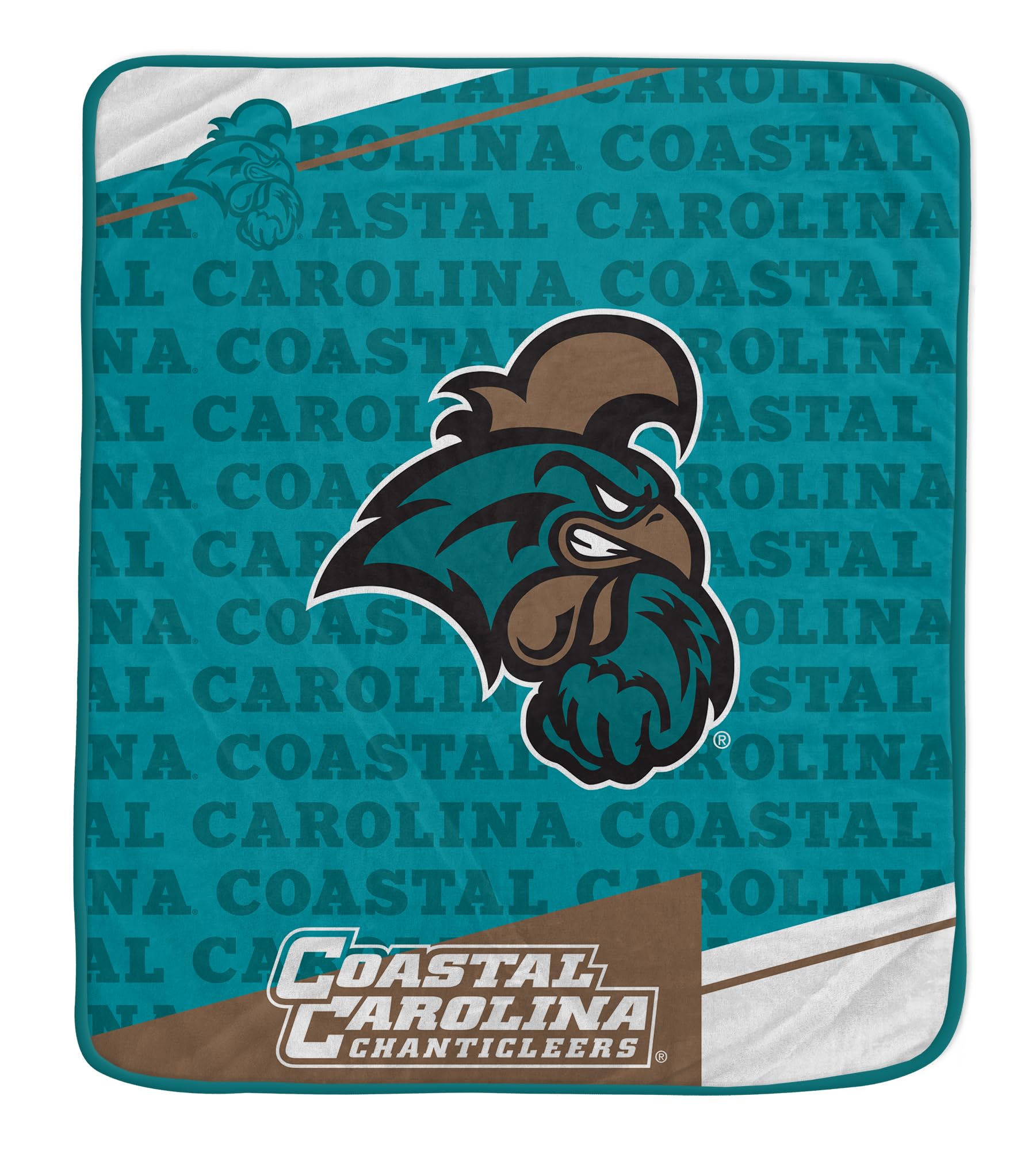 Pegasus Sports NCAA Coastal Carolina Chanticleers Diagonal Ghost Ultra Soft Blanket - Sports Gifts, Sports Memorabilia, Sports Collectibles, Fan Shop