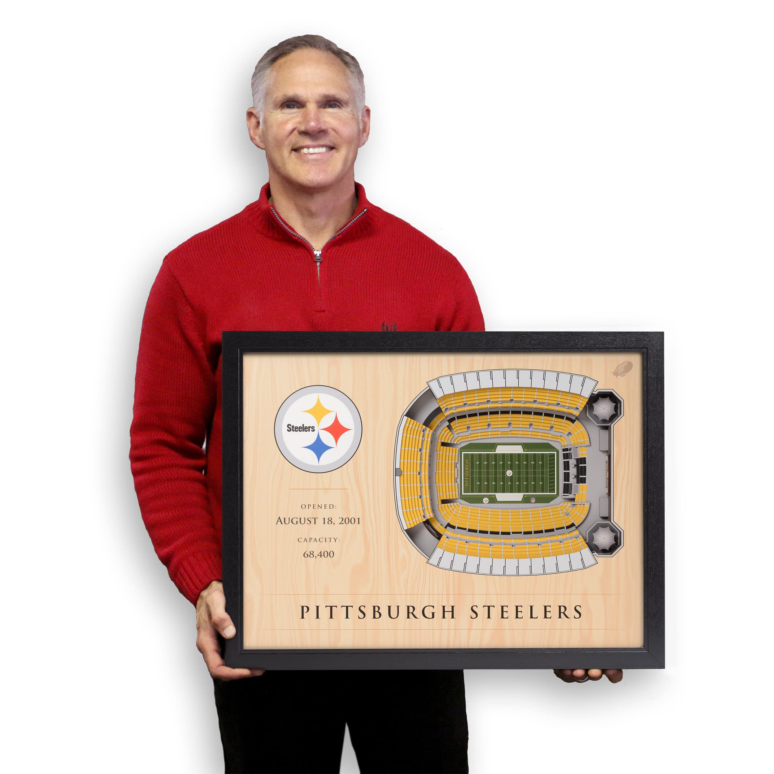 YouTheFan NFL Pittsburgh Steelers 25-Layer Stadiumviews 3D Wall Art , 25.5" x 19.5" x 3.5" - Sports Collectibles, Sports Memorabilia, Sports Fan Shop, Sports Gifts