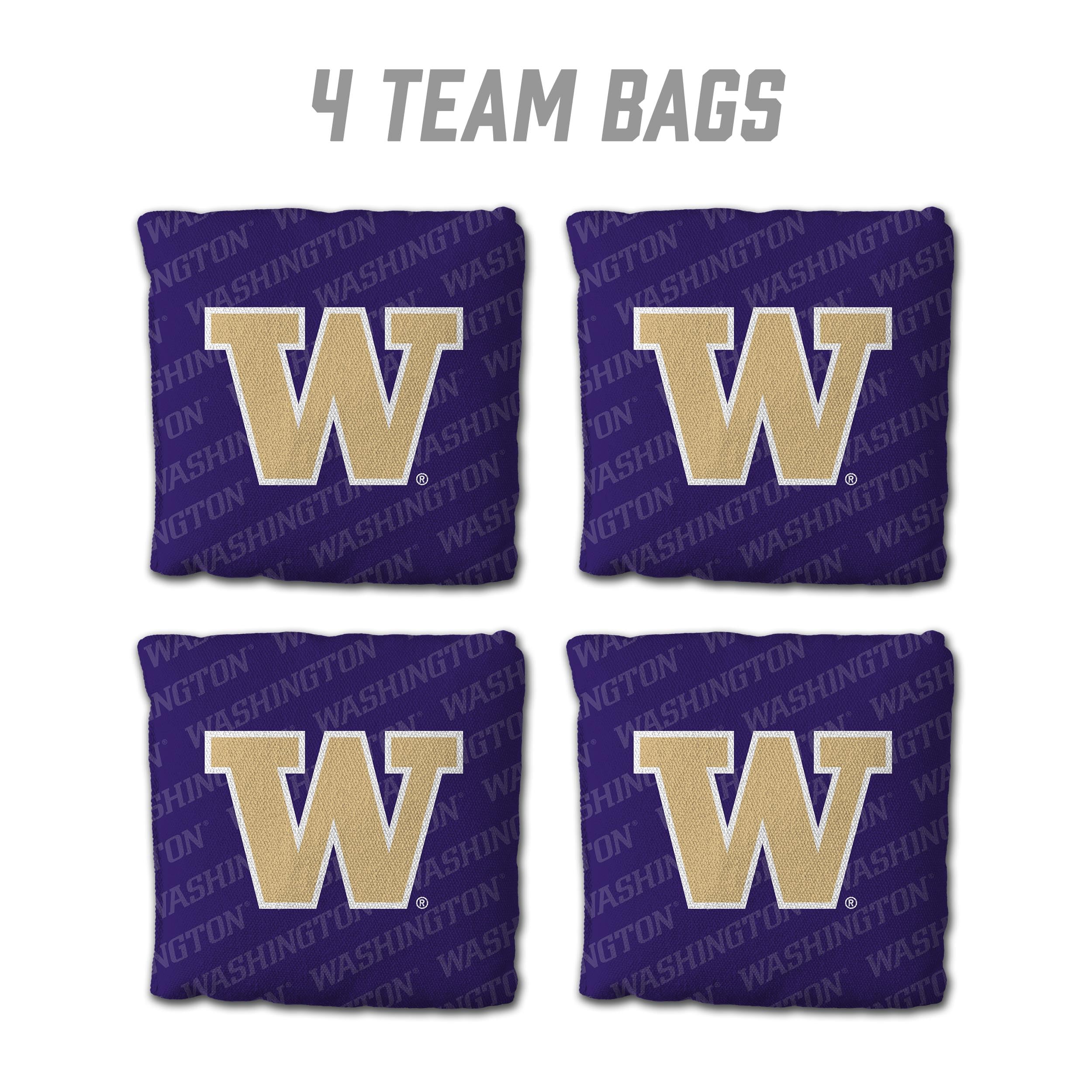 YouTheFan NCAA Washington Huskies Cornhole Bags - 4PK - Purple - Sports Collectibles, Sports Memorabilia, Sports Fan Shop, Sports Gifts