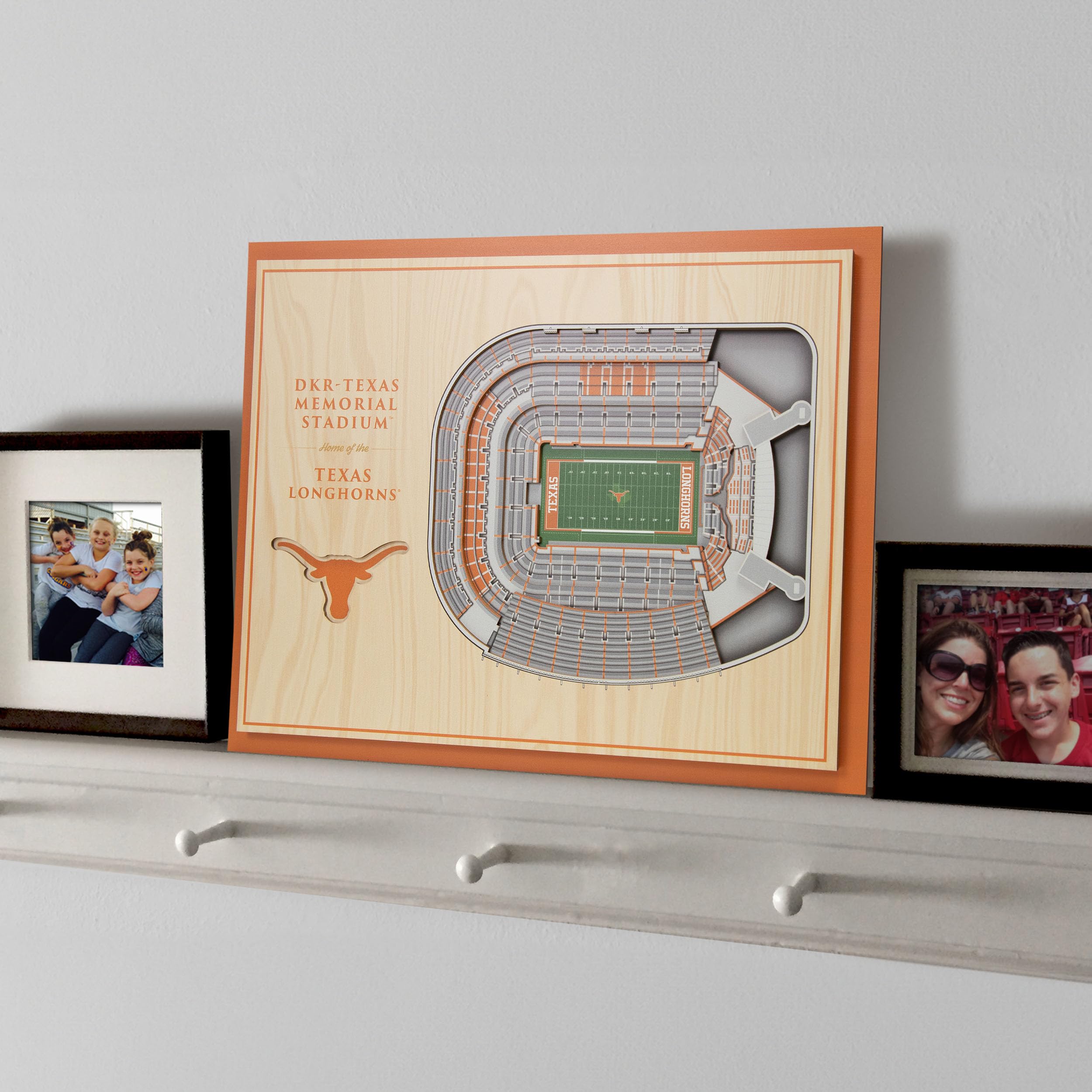 YouTheFan NCAA Texas Longhorns 5-Layer StadiumView 3D Wall Art - Darrell K Royal - Texas Memorial Stadium - Sports Collectibles, Sports Memorabilia, Sports Fan Shop, Sports Gifts