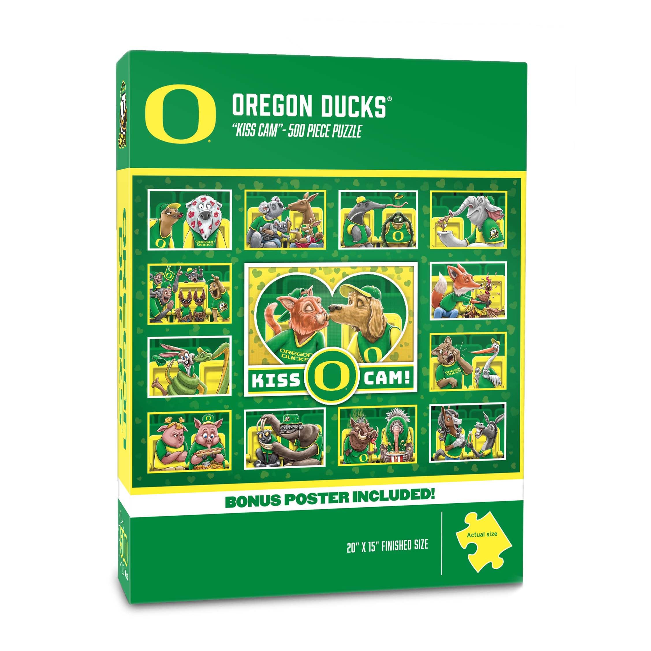 YouTheFan NCAA Oregon Ducks Kiss Cam 500pc Puzzle - Sports Collectibles, Sports Memorabilia, Sports Fan Shop, Sports Gifts