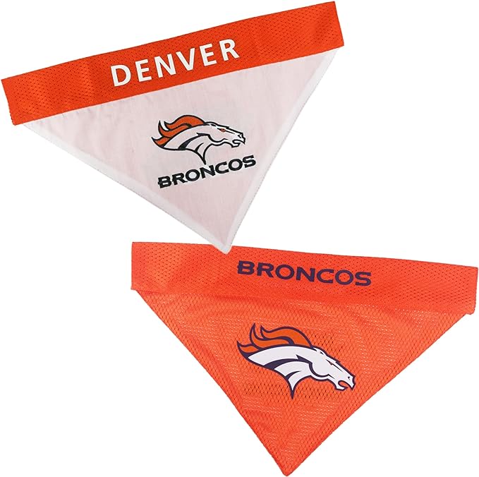 Denver Broncos Reversible Bandana Pets First - Sports Collectibles, Sports Memorabilia, Sports Fan Shop, Sports Gifts