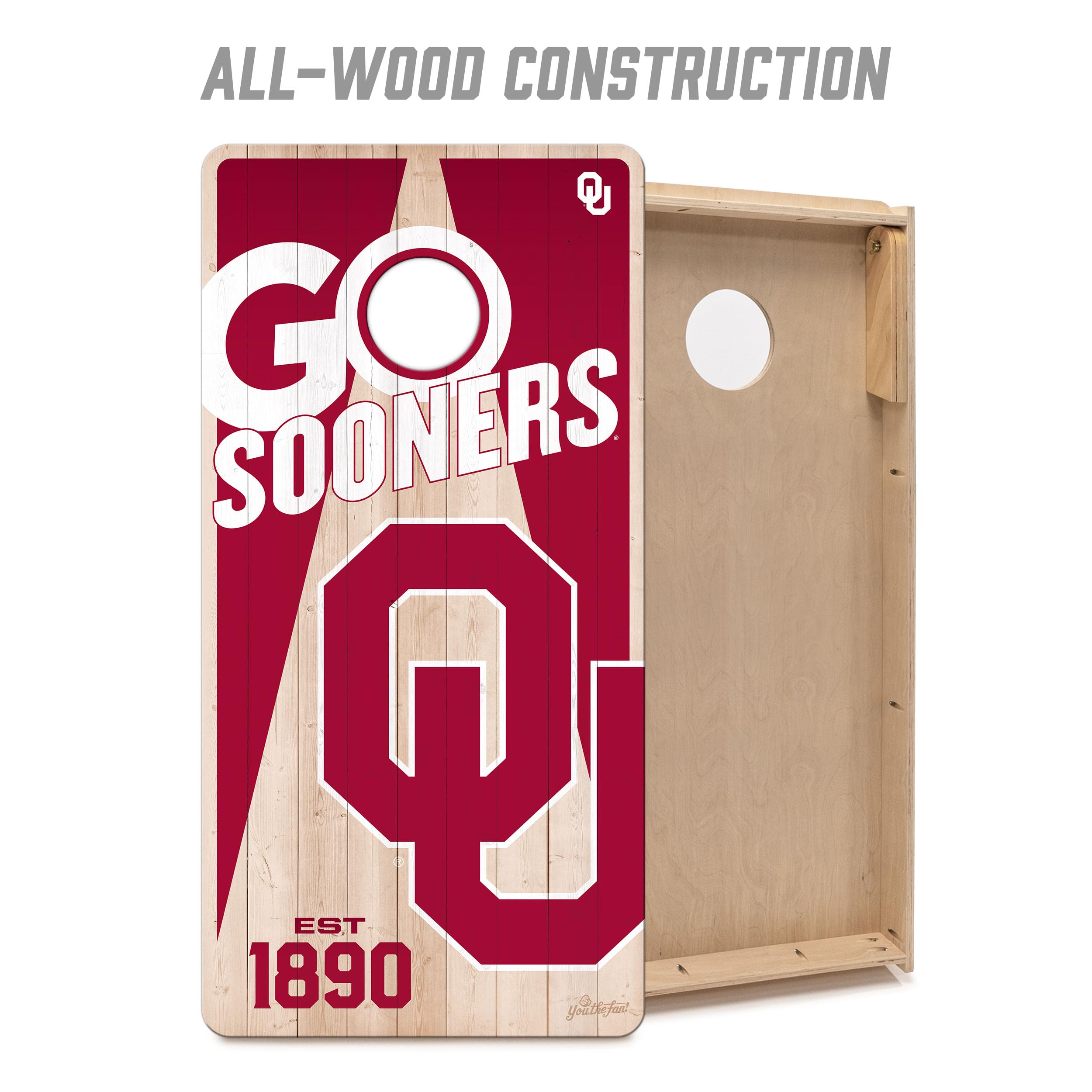 YouTheFan NCAA Oklahoma Sooners 2’ x 4’ Professional Wood Cornhole Game with Logo Bags - Sports Collectibles, Sports Memorabilia, Sports Fan Shop, Sports Gifts