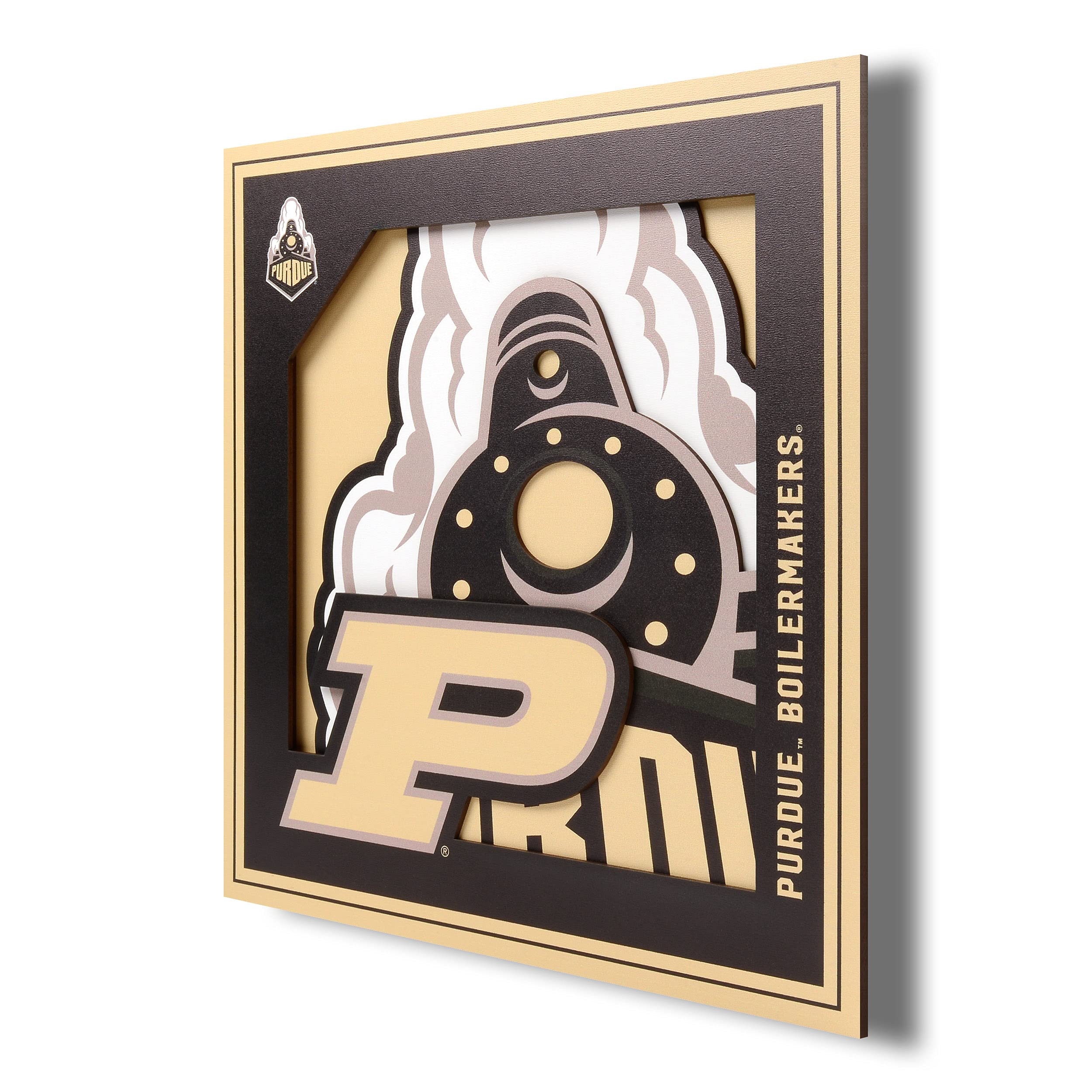YouTheFan NCAA Purdue Boilermakers 3D Logo Series Wall Art - 12x12 - Sports Collectibles, Sports Memorabilia, Sports Fan Shop, Sports Gifts