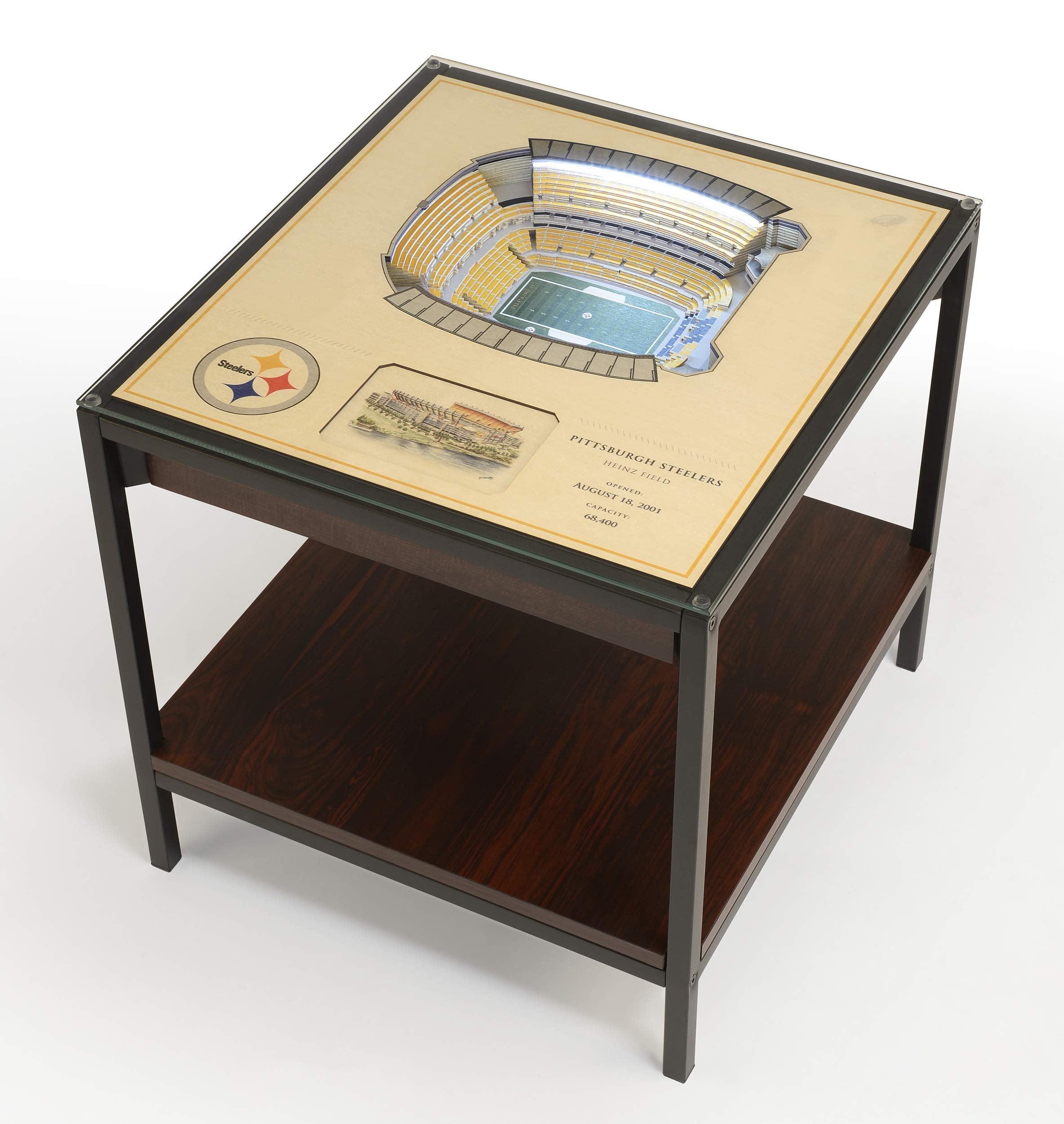 YouTheFan NFL Pittsburgh Steelers 25-Layer StadiumView Lighted End Table - Sports Collectibles, Sports Memorabilia, Sports Fan Shop, Sports Gifts