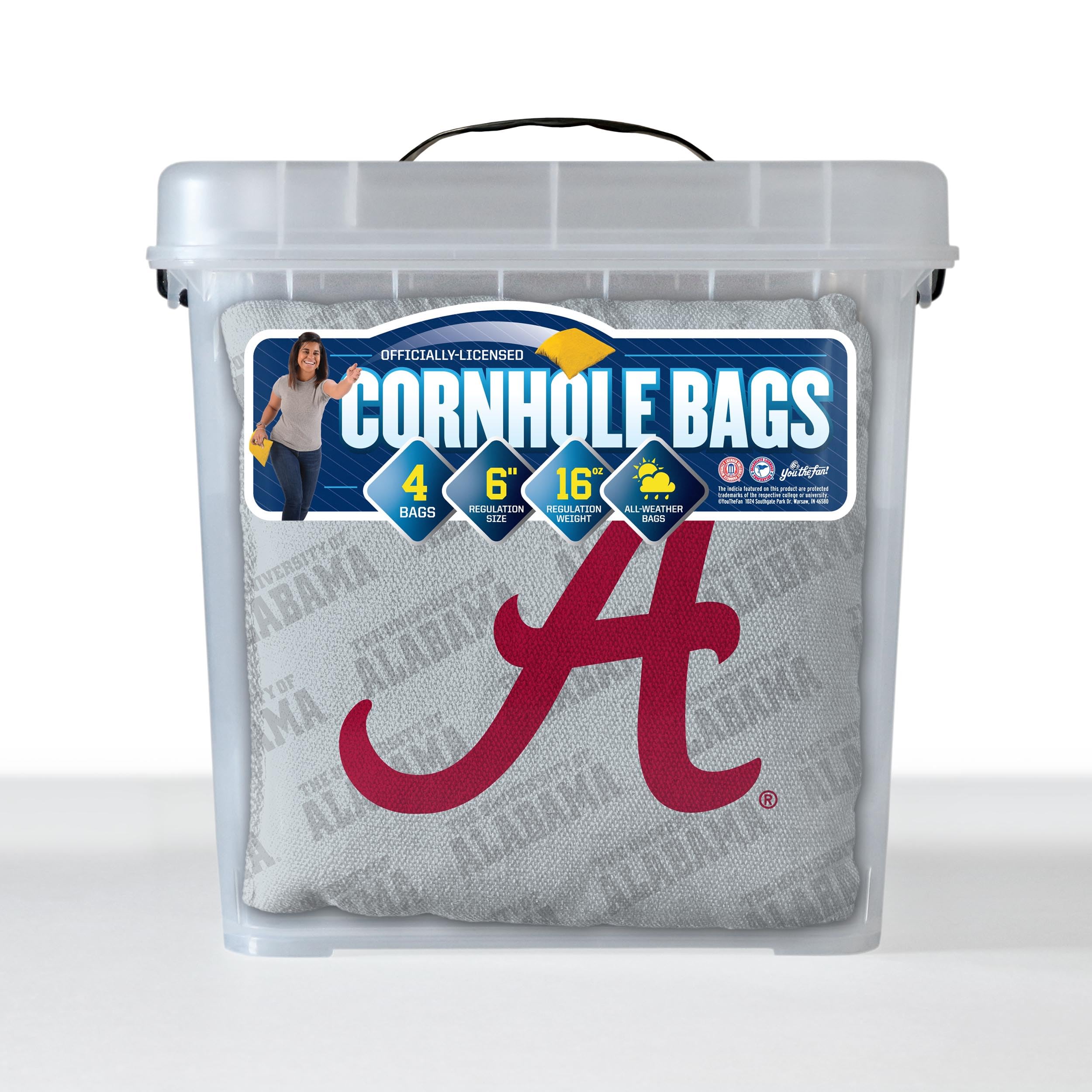 YouTheFan NCAA Alabama Crimson Tide Cornhole Bags - 4PK - Grey - Sports Collectibles, Sports Memorabilia, Sports Fan Shop, Sports Gifts