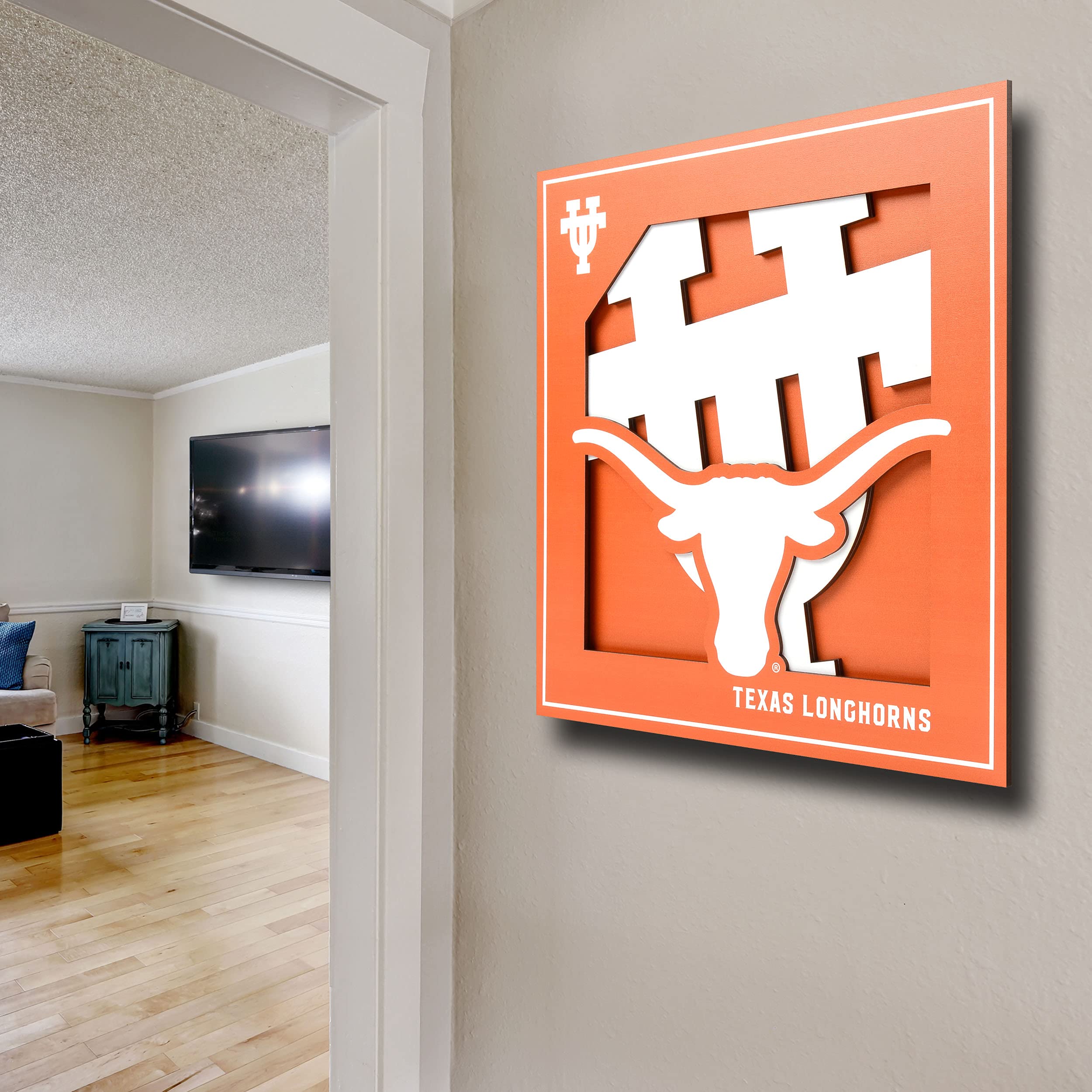 YouTheFan NCAA Texas Longhorns 3D Logo Series Wall Art - 12x12 - Sports Collectibles, Sports Memorabilia, Sports Fan Shop, Sports Gifts