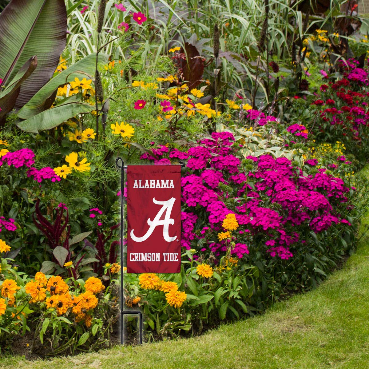 College Flags & Banners Co. Alabama Crimson Tide Mini Garden and Flower Pot Flag Topper - Sports Collectibles, Sports Memorabilia, Sports Fan Shop, Sports Gifts