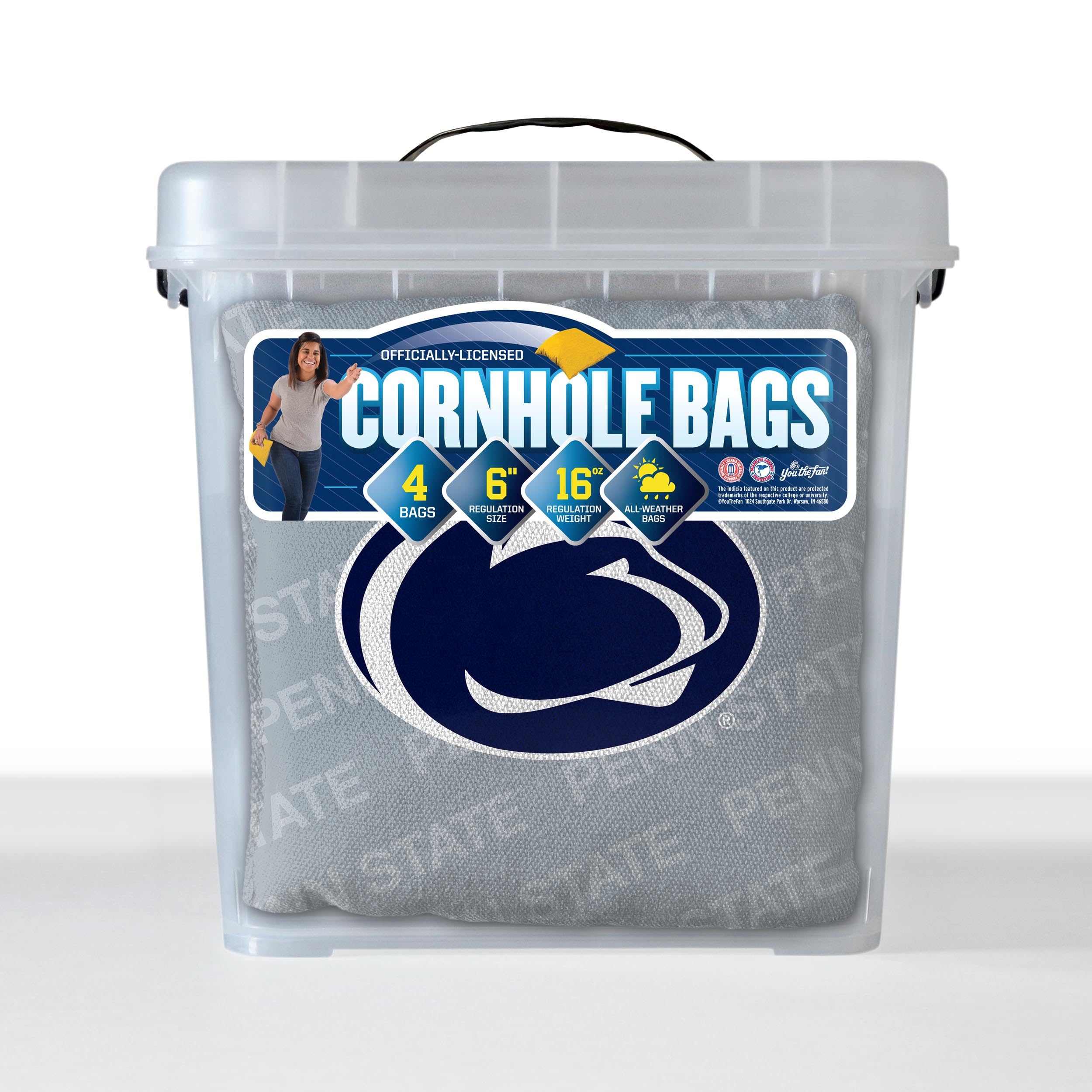 YouTheFan NCAA Penn State Nittany Lions Cornhole Bags - 4PK - Grey - Sports Collectibles, Sports Memorabilia, Sports Fan Shop, Sports Gifts
