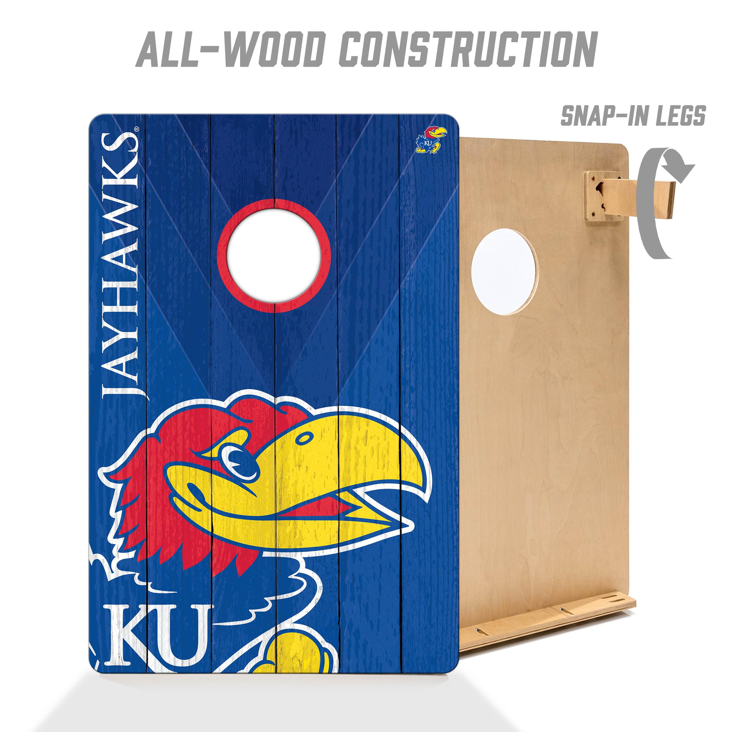 YouTheFan NCAA Kansas Jayhawks 2’ x 3’ Wood Cornhole Game with Logo Bags - Sports Collectibles, Sports Memorabilia, Sports Fan Shop, Sports Gifts