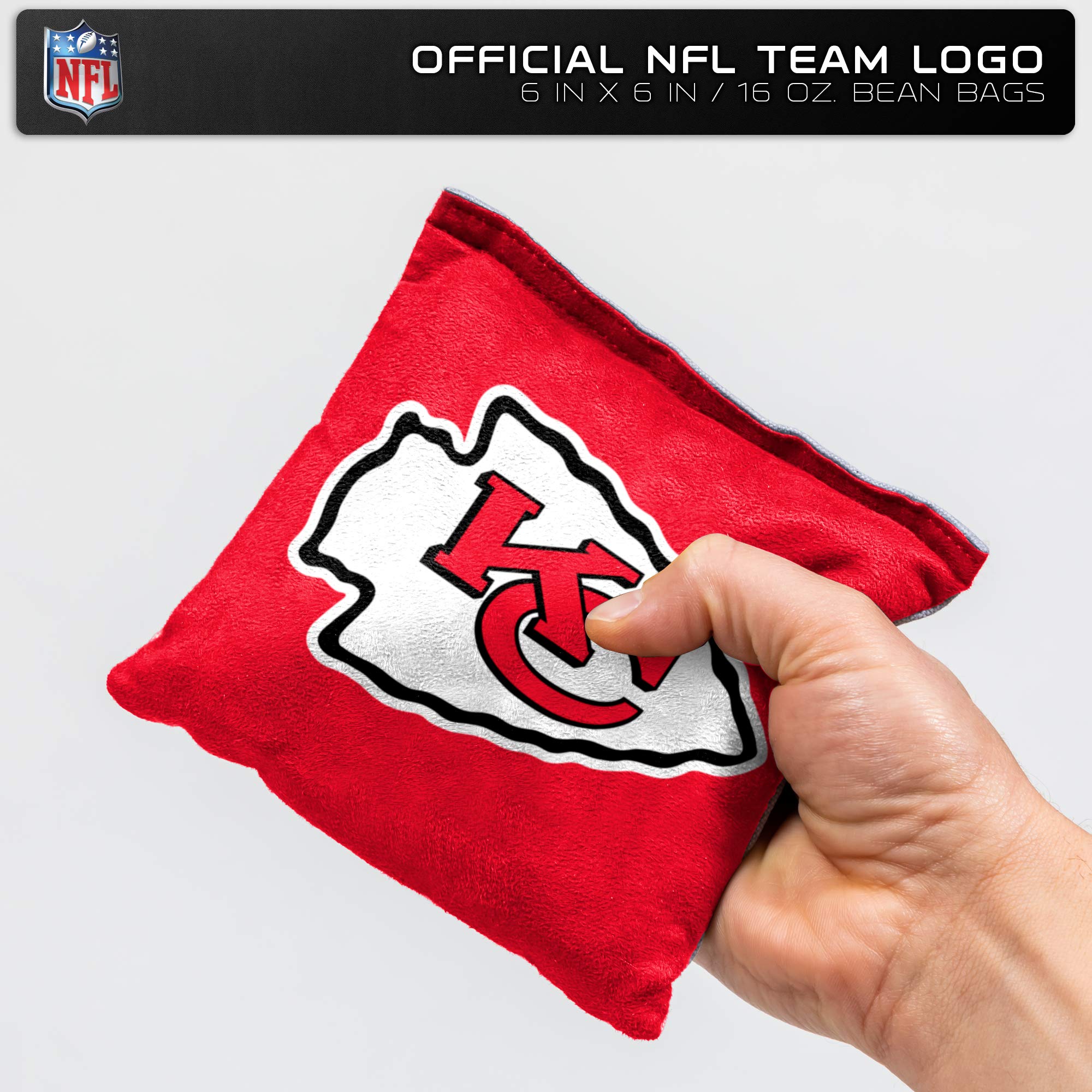 Wild Sports NFL Kansas City Chiefs 8pk Dual Sided Bean Bags, Team Color - Sports Collectibles, Sports Memorabilia, Sports Fan Shop, Sports Gifts