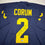 Framed Autographed/Signed Blake Corum Michigan 35x39 Blue Stat College Football Jersey Beckett BAS COA