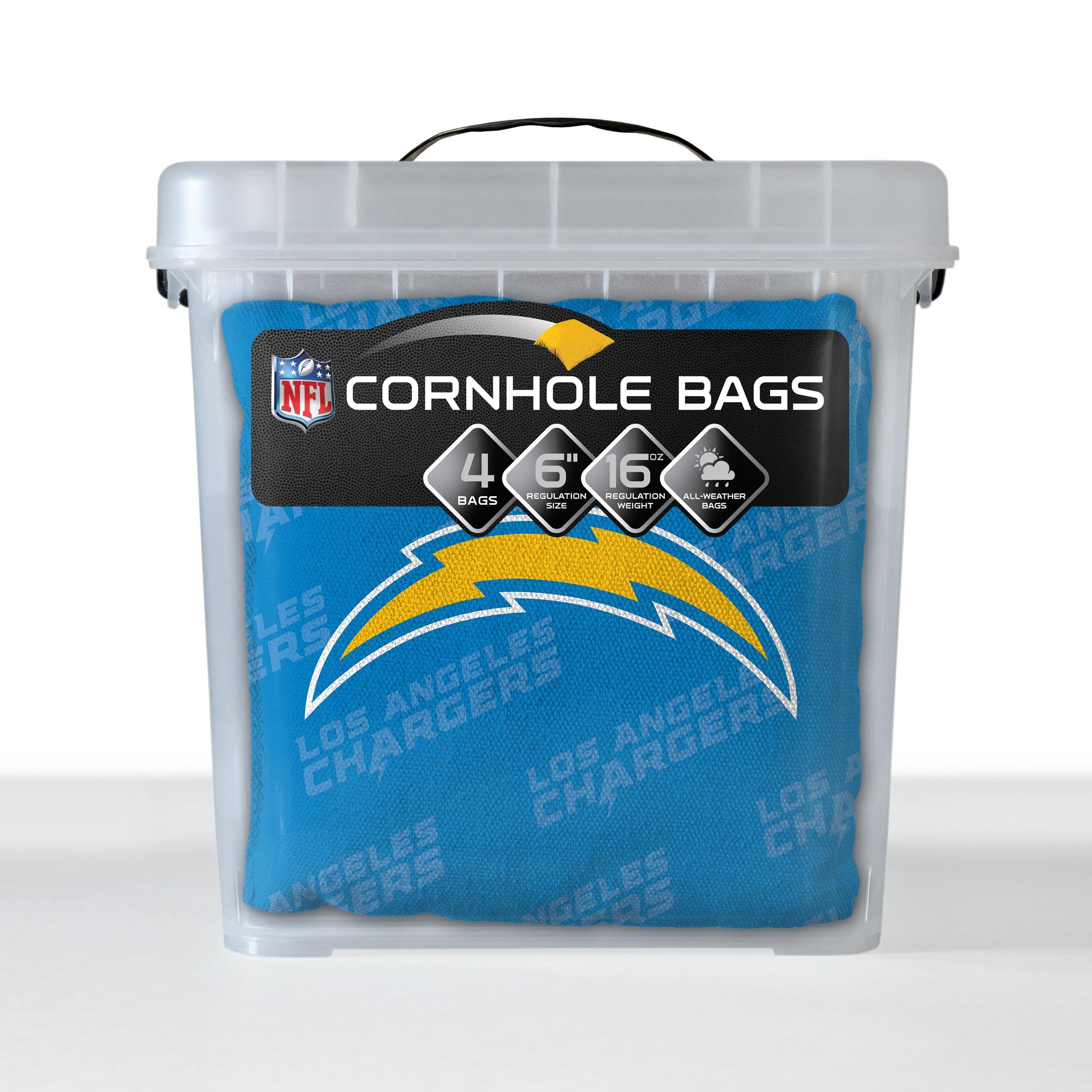 YouTheFan NFL Los Angeles Chargers Cornhole Bags - 4PK - Blue - Sports Collectibles, Sports Memorabilia, Sports Fan Shop, Sports Gifts