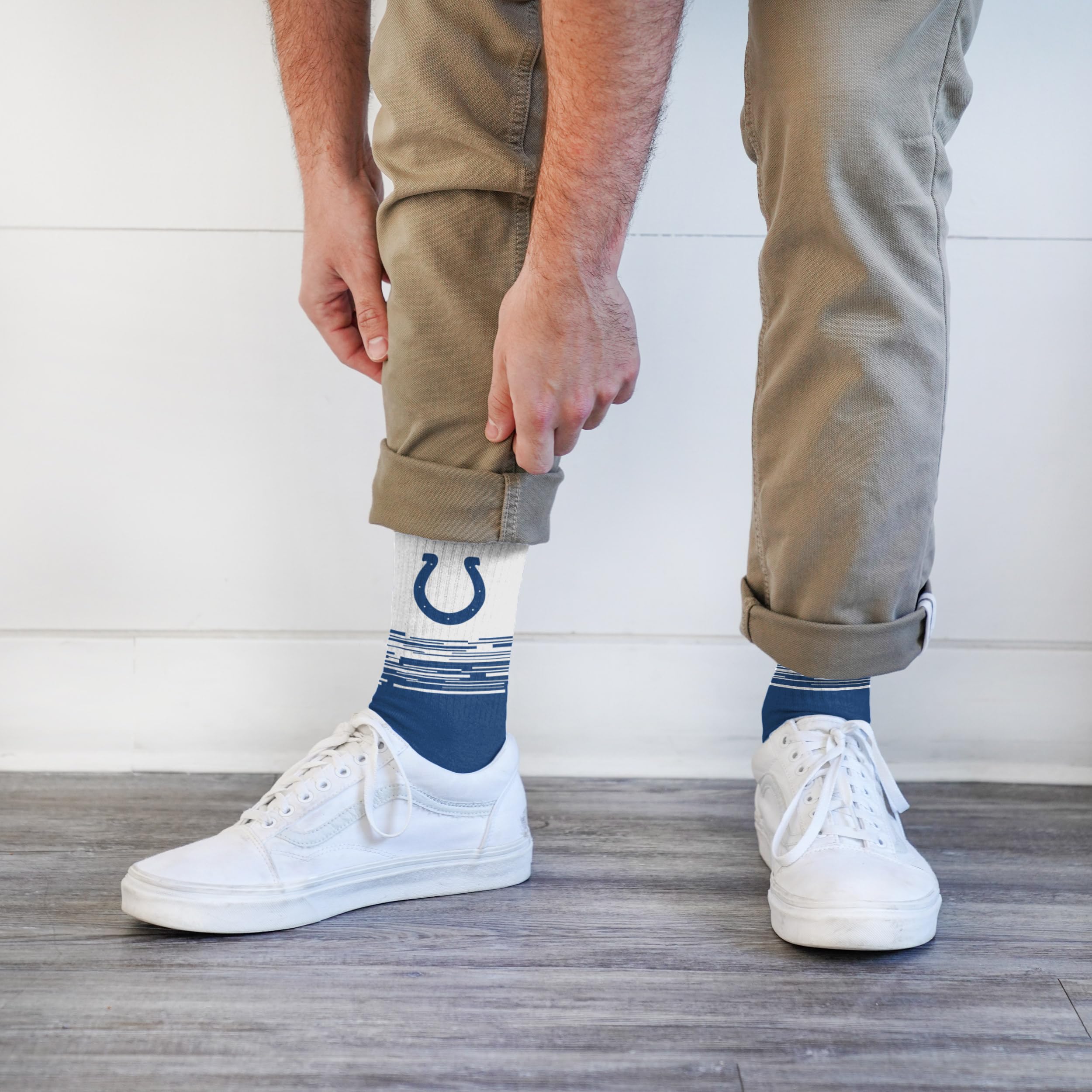 For Bare Feet NFL INDIANAPOLIS COLTS Elevate Premium Dress Crew Sock Team Color Large - Sports Gifts, Sports Memorabilia, Sports Collectibles, Fan Shop