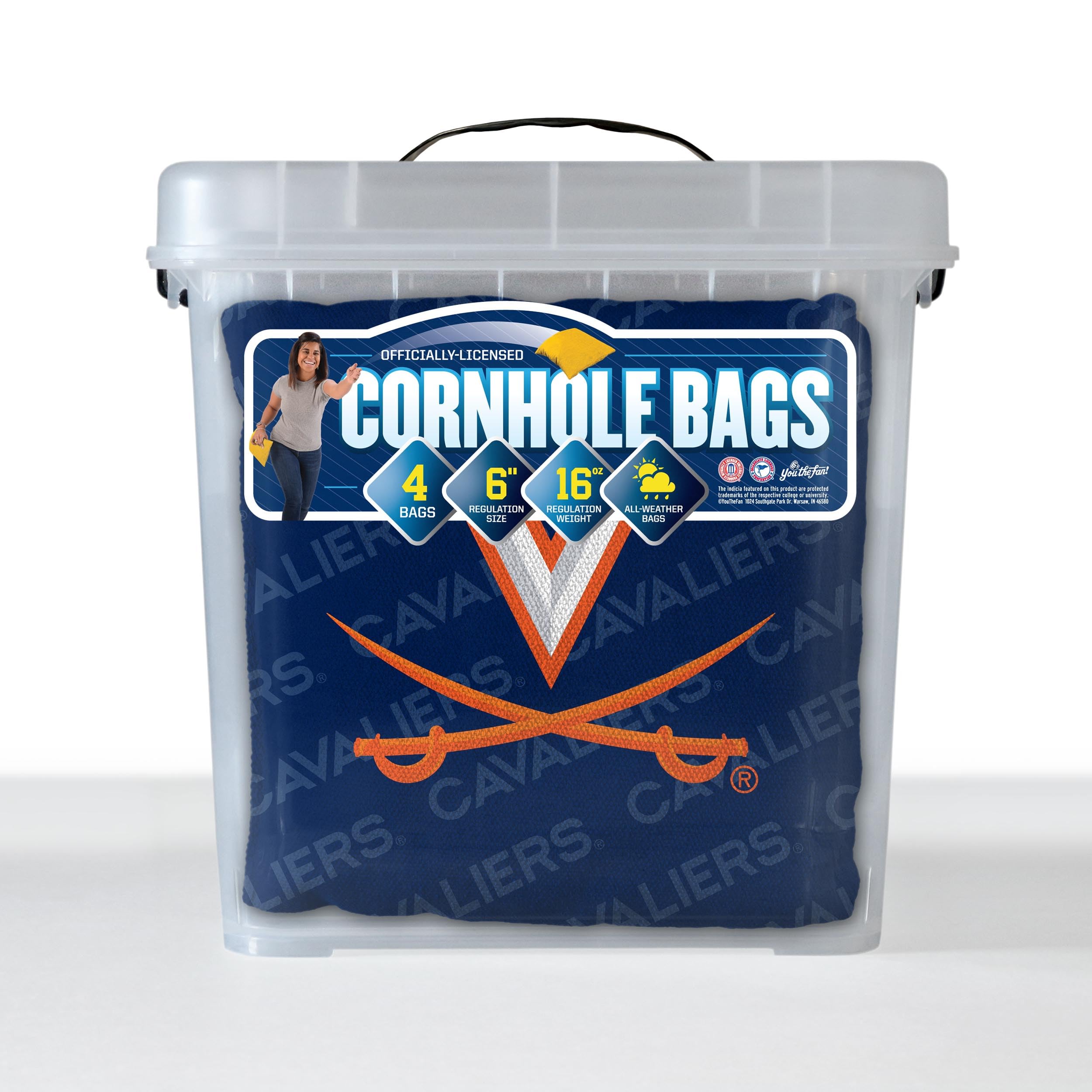 YouTheFan NCAA Virginia Cavaliers Cornhole Bags - 4PK - Blue - Sports Collectibles, Sports Memorabilia, Sports Fan Shop, Sports Gifts