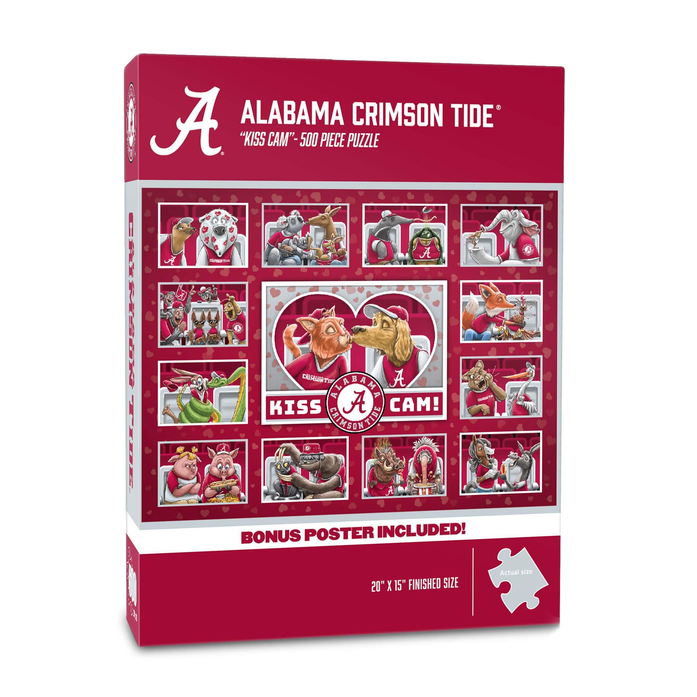 YouTheFan NCAA Alabama Crimson Tide Kiss Cam 500pc Puzzle - Sports Collectibles, Sports Memorabilia, Sports Fan Shop, Sports Gifts