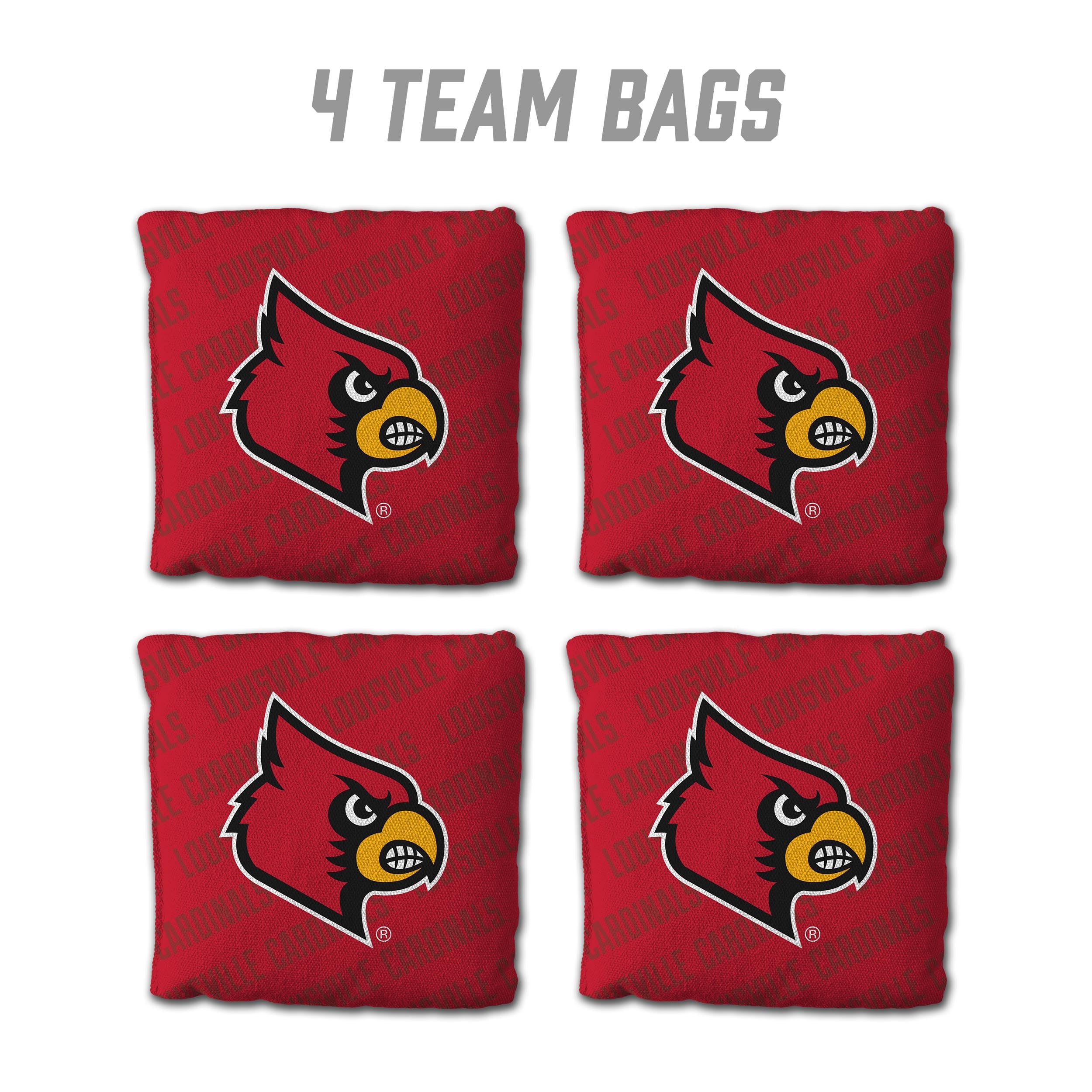 YouTheFan NCAA Louisville Cardinals Cornhole Bags - 4PK - Red - Sports Collectibles, Sports Memorabilia, Sports Fan Shop, Sports Gifts