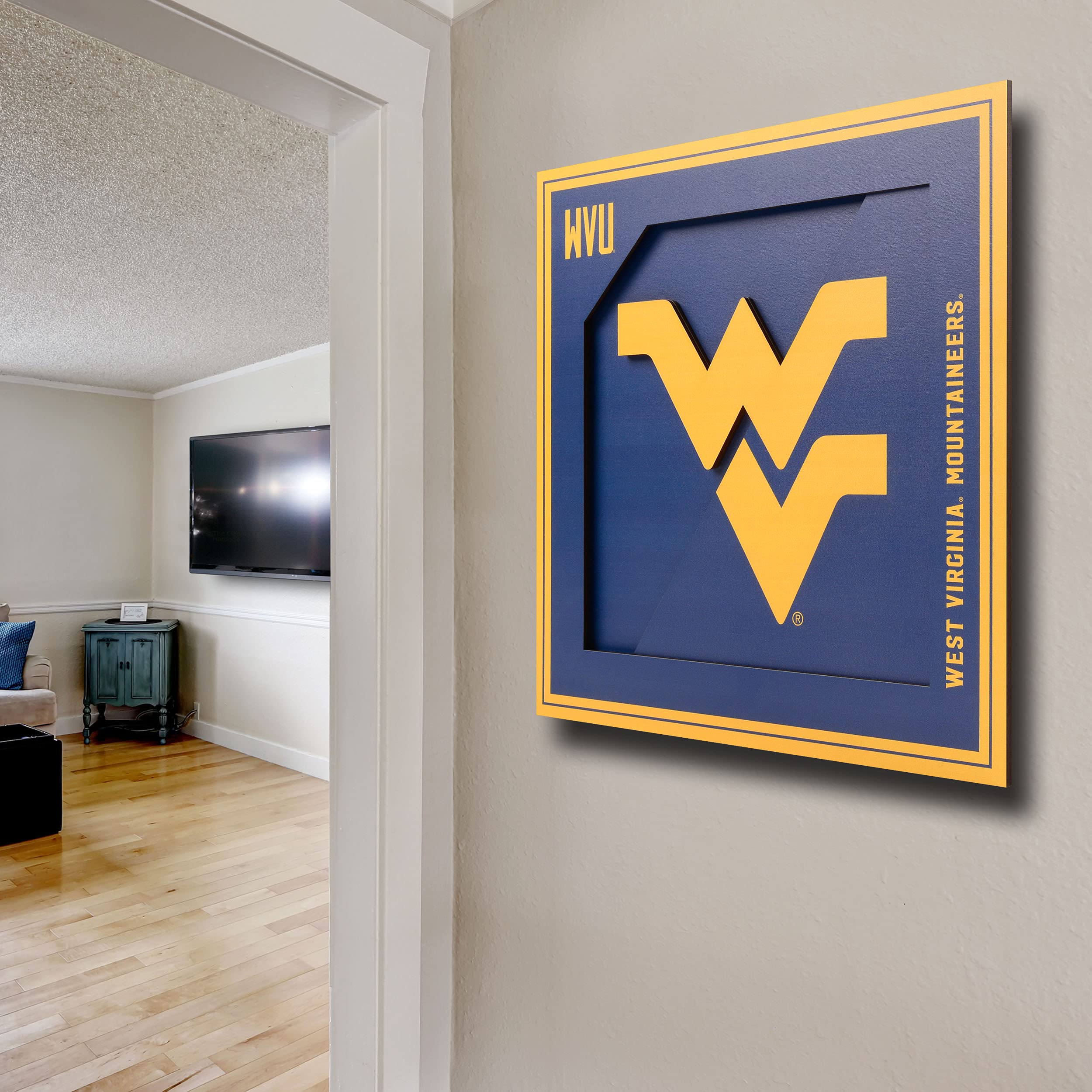 YouTheFan NCAA West Virginia Mountaineers 3D Logo Series Wall Art - 12x12 - Sports Collectibles, Sports Memorabilia, Sports Fan Shop, Sports Gifts