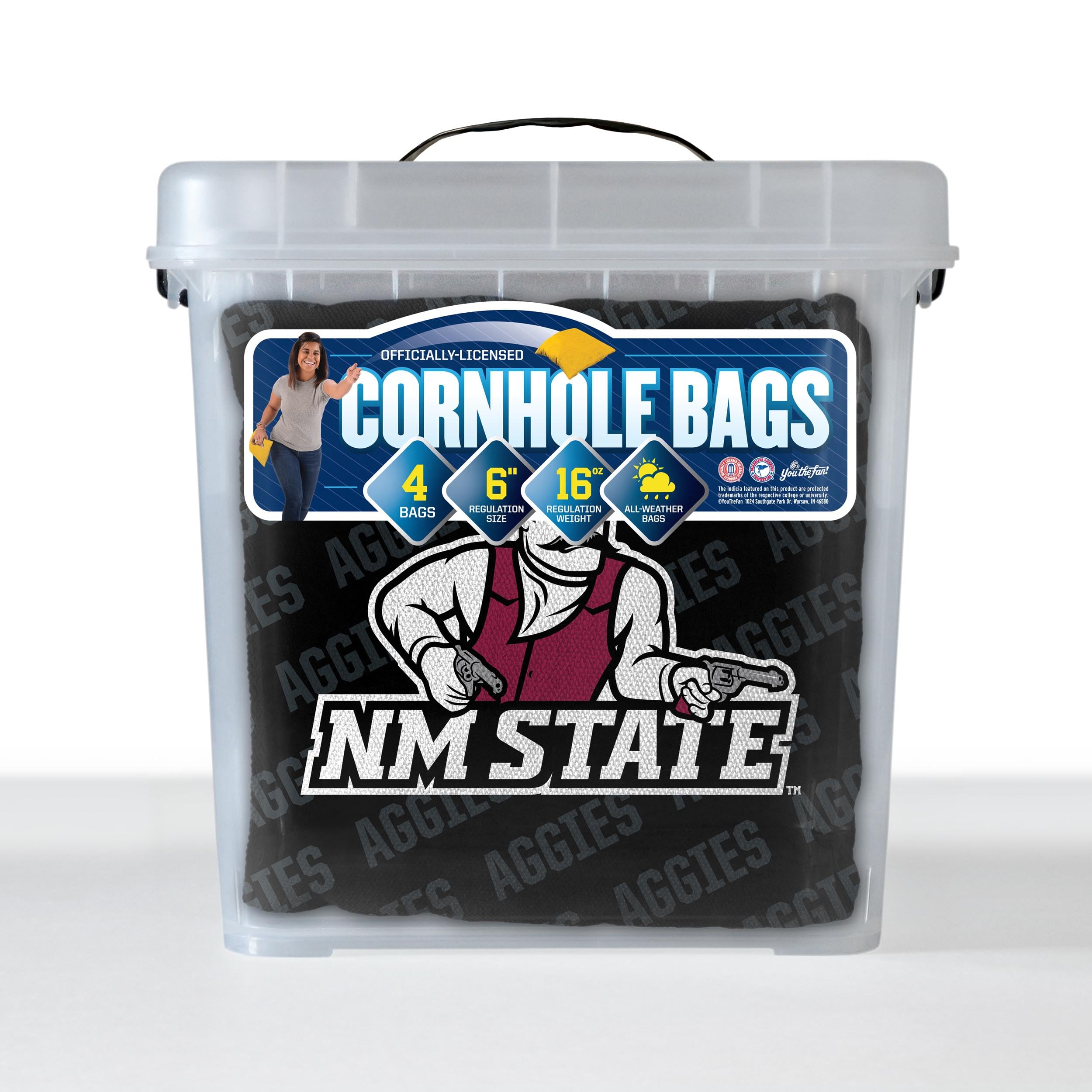 YouTheFan NCAA New Mexico State - Cornhole Bags - 4PK - Black - Sports Collectibles, Sports Memorabilia, Sports Fan Shop, Sports Gifts