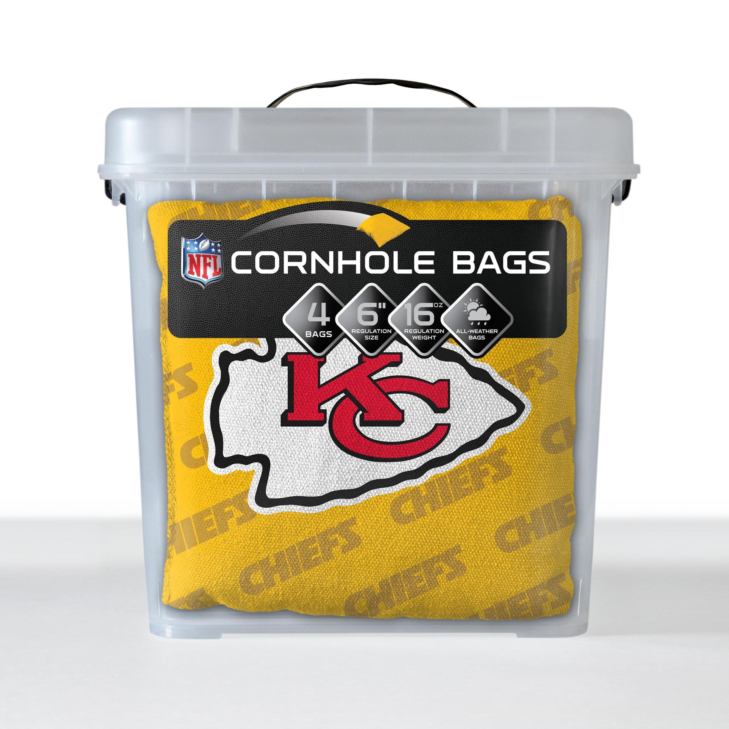 YouTheFan NFL Kansas City Chiefs Cornhole Bags - 4PK - Yellow - Sports Collectibles, Sports Memorabilia, Sports Fan Shop, Sports Gifts