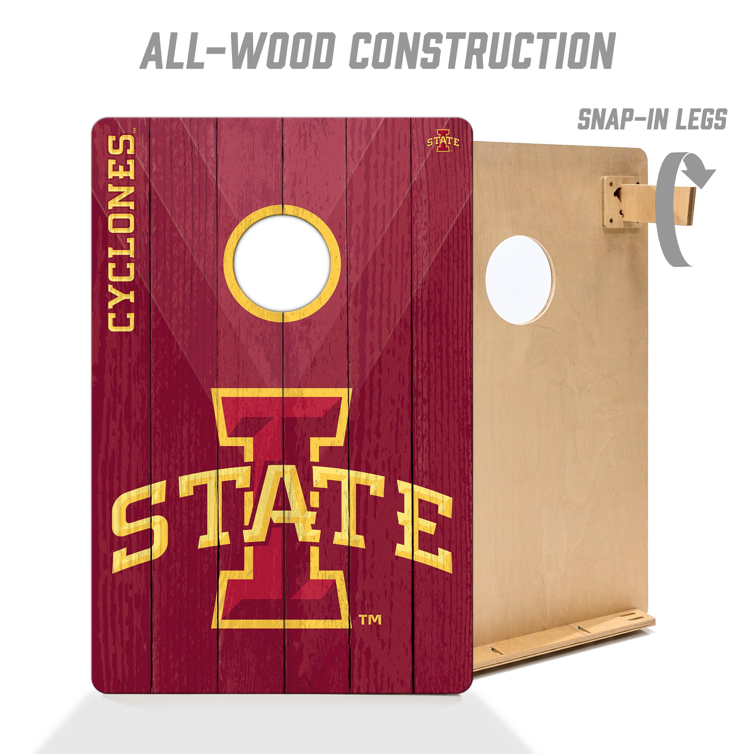 YouTheFan NCAA Iowa State Cyclones 2’ x 3’ Wood Cornhole Game with Logo Bags - Sports Collectibles, Sports Memorabilia, Sports Fan Shop, Sports Gifts