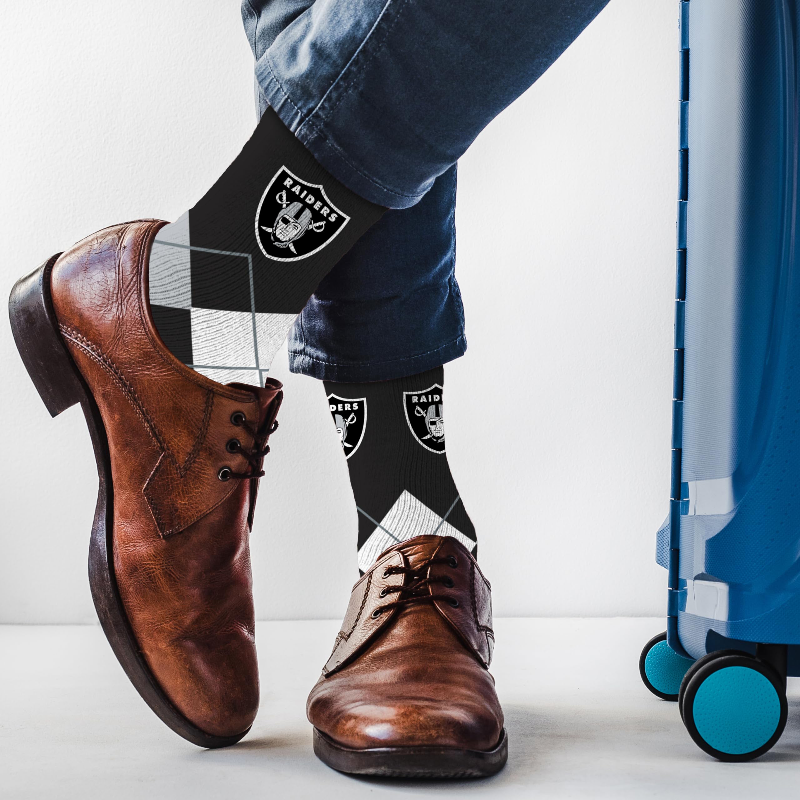 For Bare Feet NFL LAS VEGAS RAIDERS Argyle Remix Premium Dress Sock Team Color OSFM - Sports Gifts, Sports Memorabilia, Sports Collectibles, Fan Shop