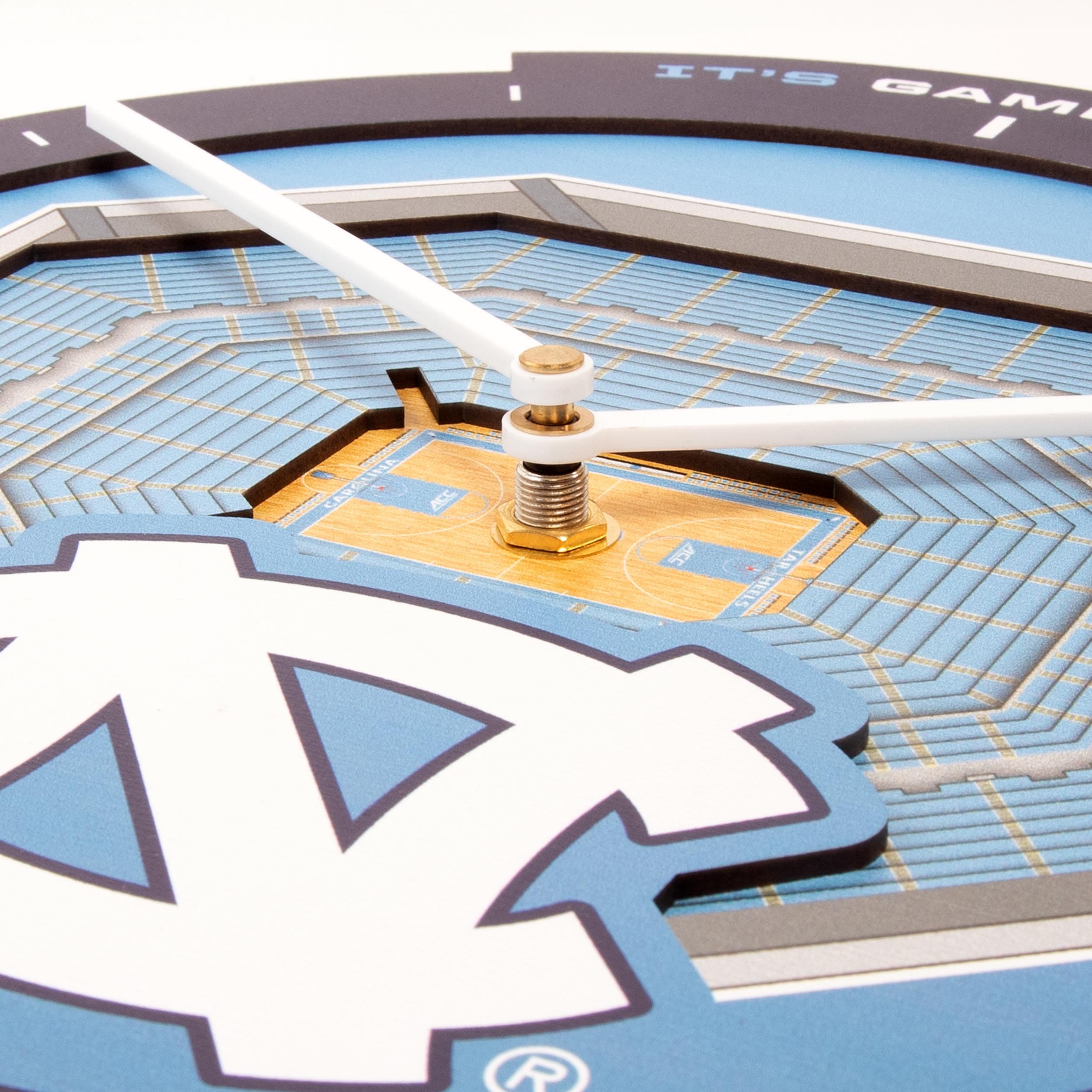 YouTheFan NCAA North Carolina Tar Heels 3D StadiumView Clock - Sports Gifts, Sports Memorabilia, Sports Collectibles, Fan Shop