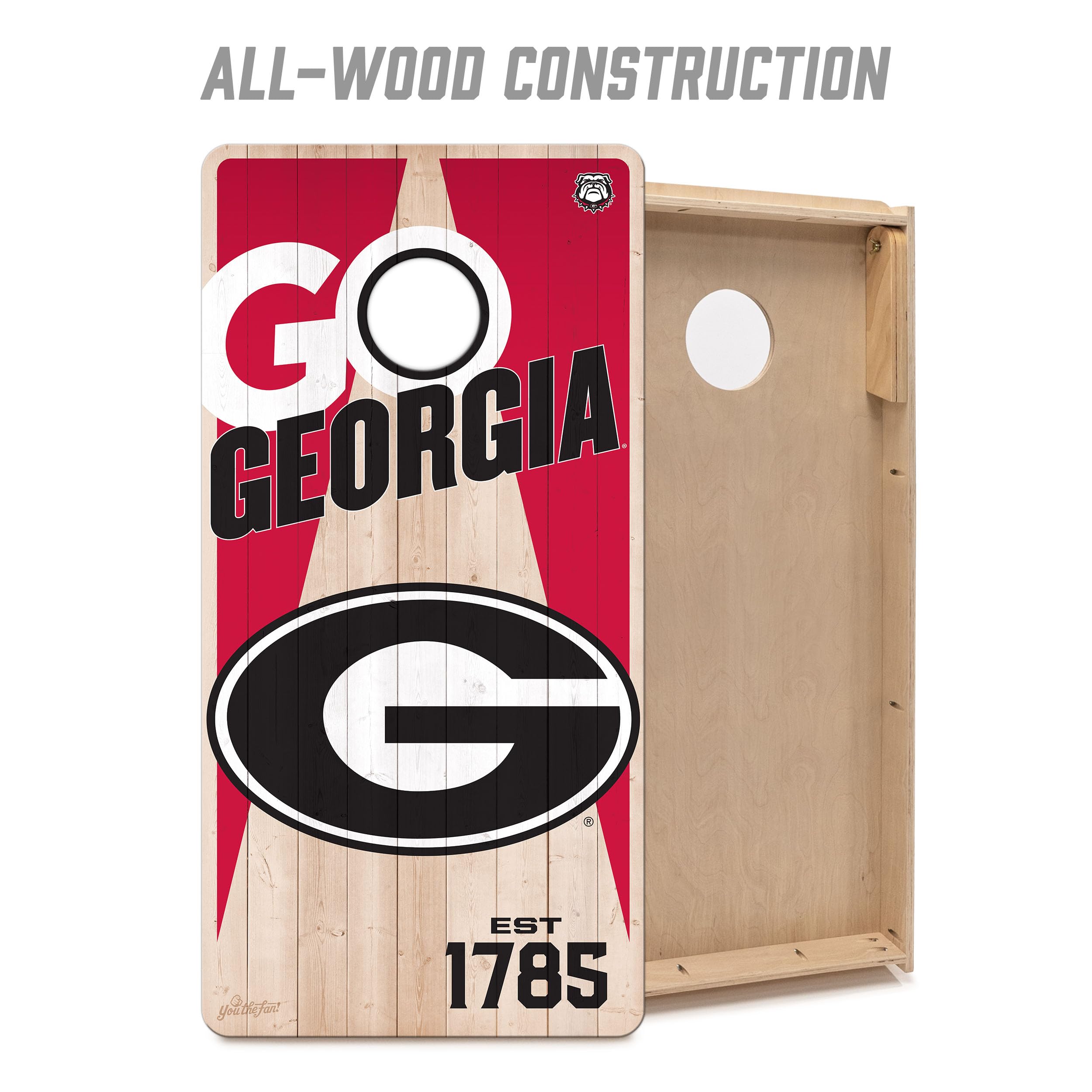 YouTheFan NCAA Georgia Bulldogs 2’ x 4’ Professional Wood Cornhole Game with Logo Bags - Sports Collectibles, Sports Memorabilia, Sports Fan Shop, Sports Gifts
