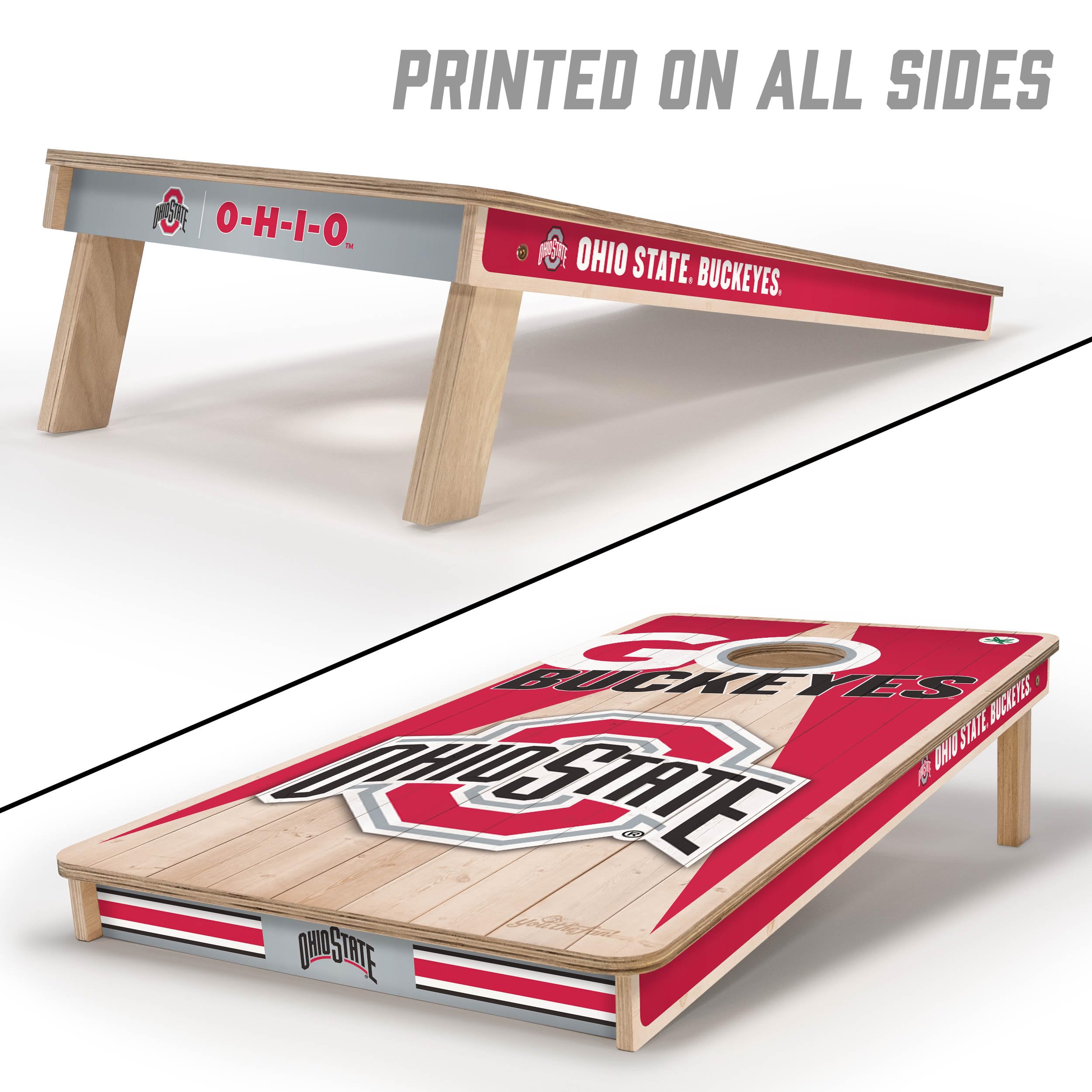 YouTheFan NCAA Ohio State Buckeyes 2’ x 4’ Professional Wood Cornhole Game with Logo Bags - Sports Collectibles, Sports Memorabilia, Sports Fan Shop, Sports Gifts