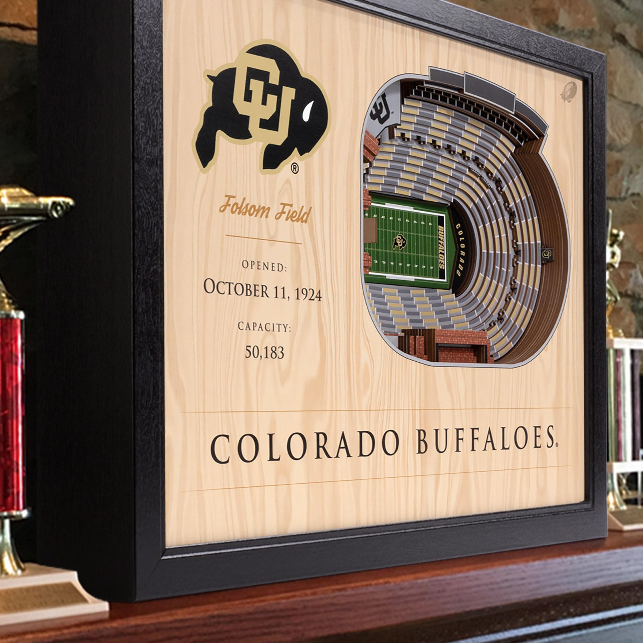 YouTheFan NCAA Colorado Buffaloes 25-Layer StadiumViews 3D Wall Art - Folsom Field - Sports Collectibles, Sports Memorabilia, Sports Fan Shop, Sports Gifts