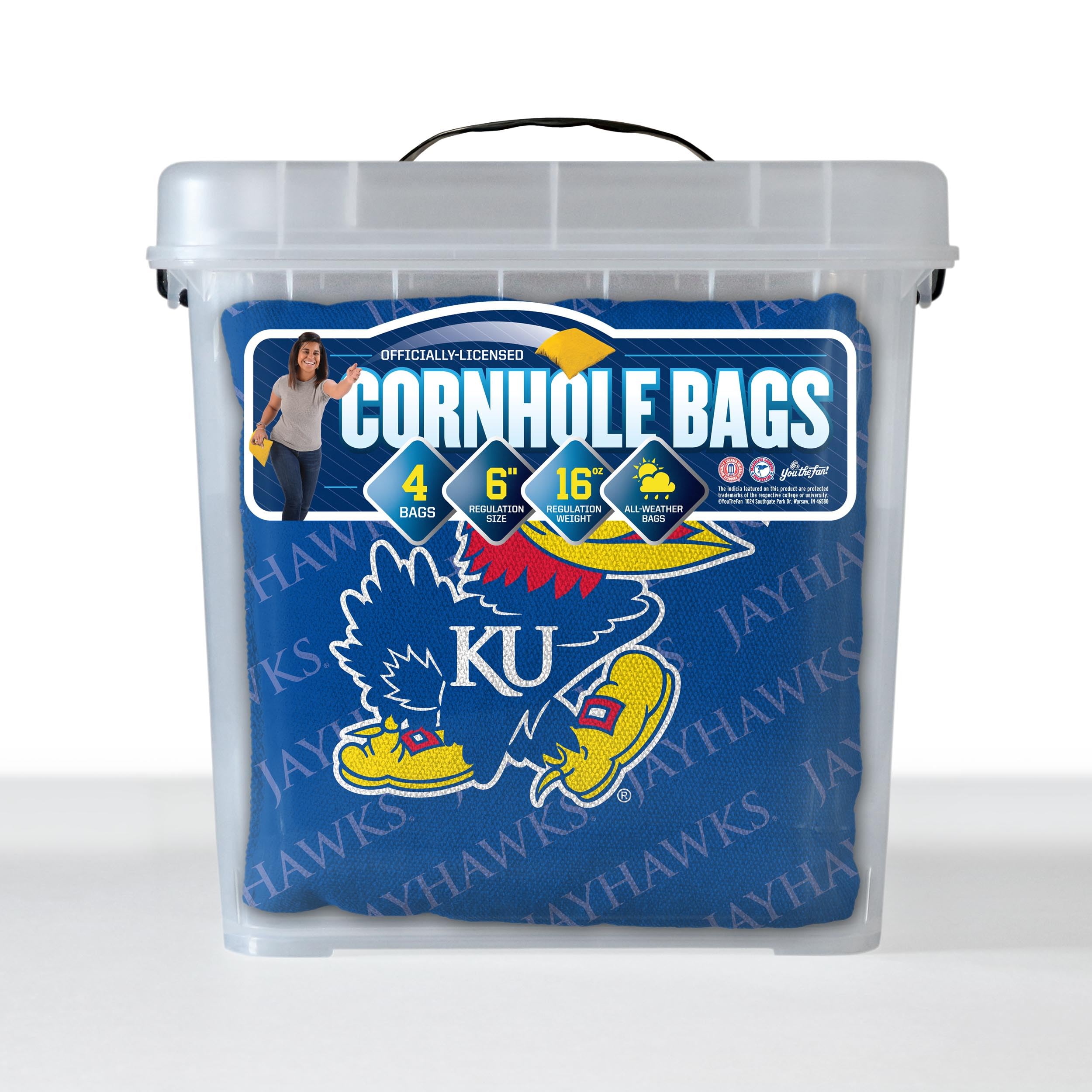 YouTheFan NCAA Kansas Jayhawks Cornhole Bags - 4PK - Blue - Sports Collectibles, Sports Memorabilia, Sports Fan Shop, Sports Gifts