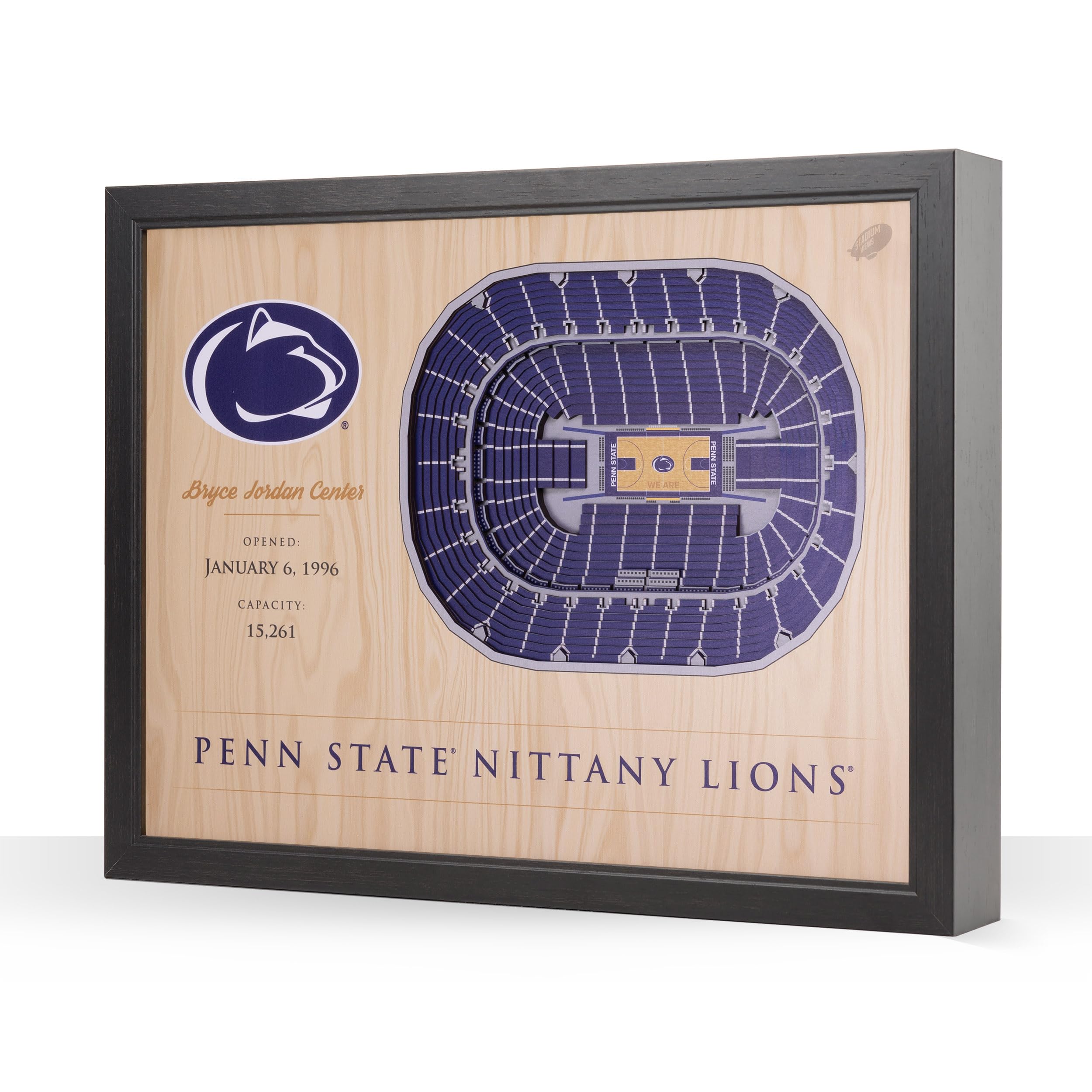 NCAA Penn State Nittany Lions 25-Layer StadiumView 3D Wall Art, YouTheFan , 25.5 x 3.5 x 19.5 Inches Brown - Sports Gifts, Sports Memorabilia, Sports Collectibles, Fan Shop
