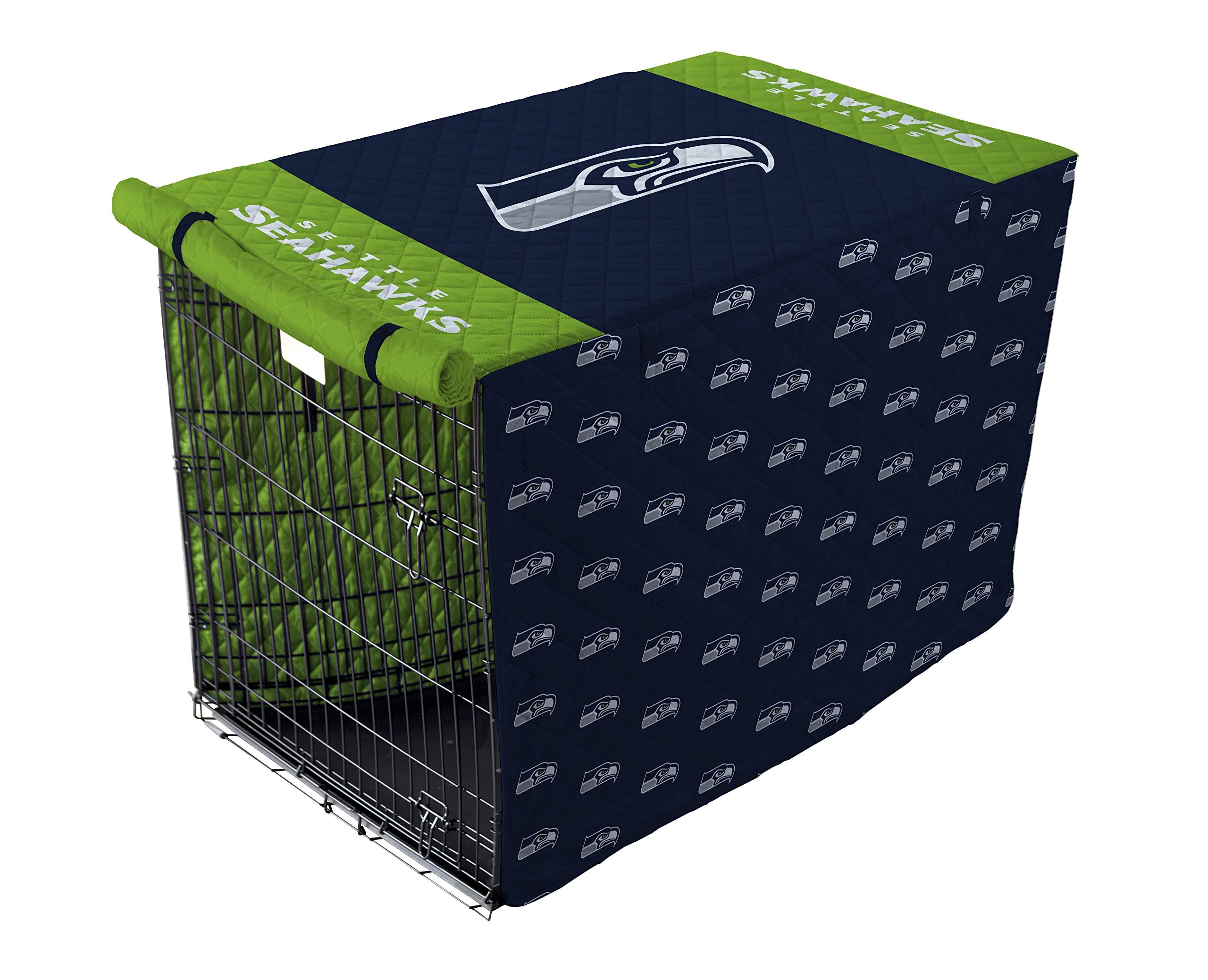 Pegasus Sports NFL Seattle Seahawks Seattle Seahawks Pet Crate Cover, College Navy, 42-Inch - Sports Gifts, Sports Memorabilia, Sports Collectibles, Fan Shop