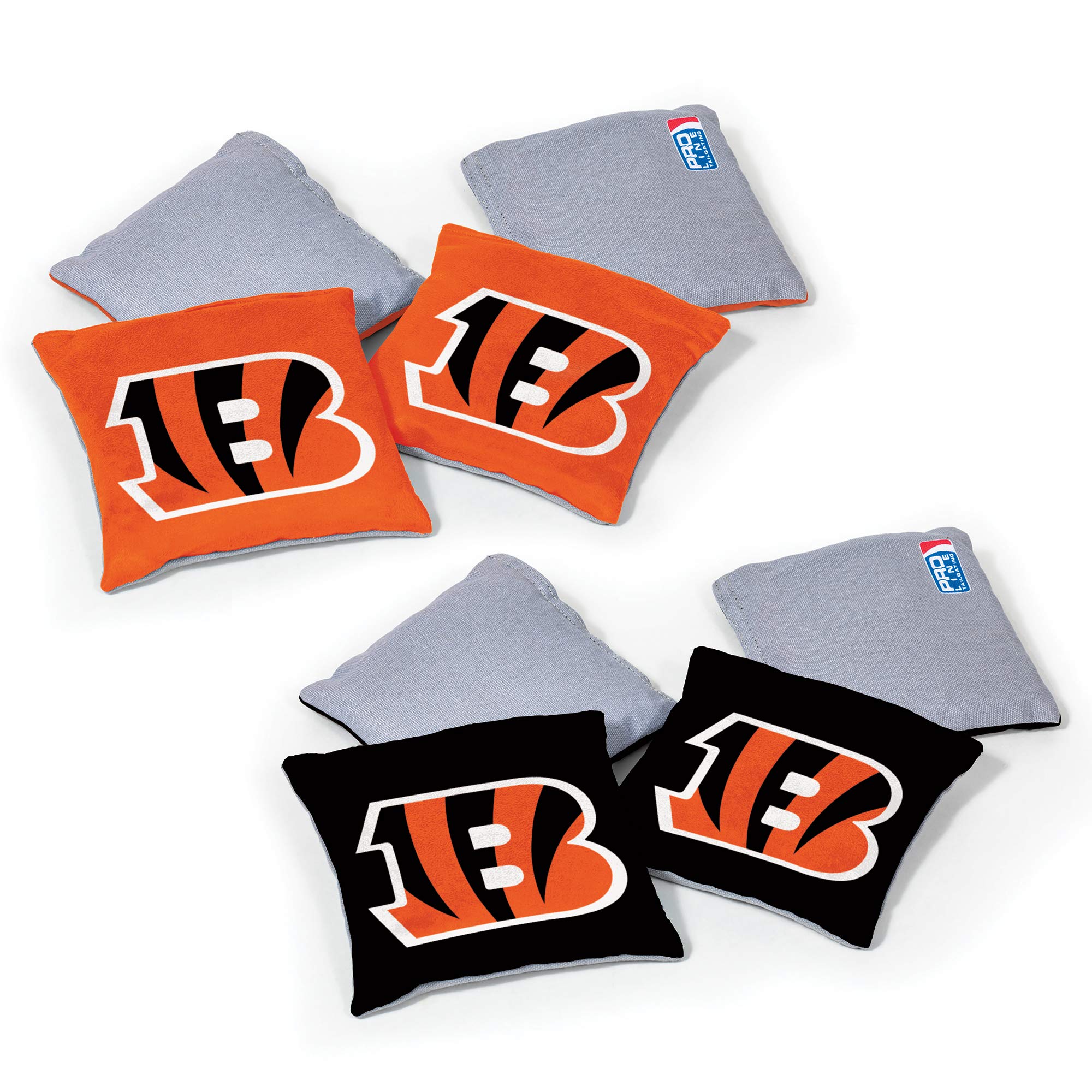 Wild Sports NFL Cincinnati Bengals 8pk Dual Sided Bean Bags, Team Color - Sports Collectibles, Sports Memorabilia, Sports Fan Shop, Sports Gifts