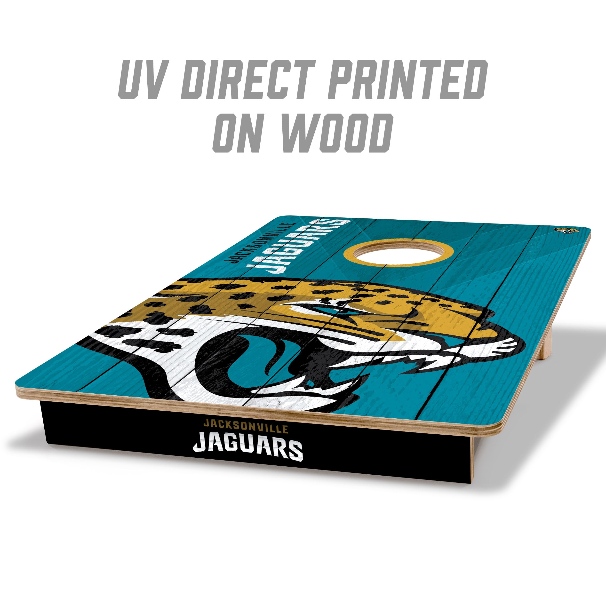 YouTheFan NFL Jacksonville Jaguars 2’ x 3’ Wood Cornhole Game with Logo Bags - Sports Collectibles, Sports Memorabilia, Sports Fan Shop, Sports Gifts