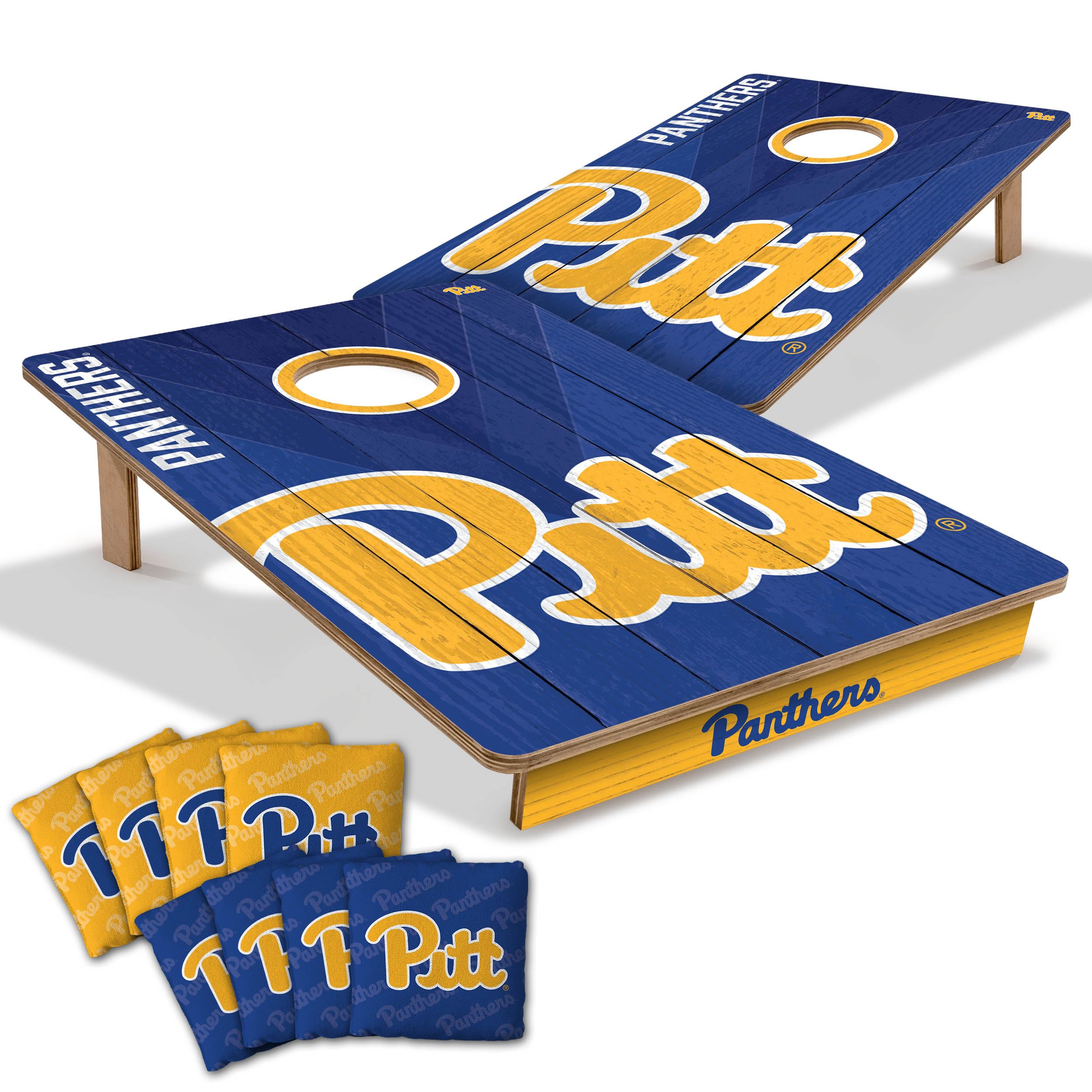 YouTheFan NCAA Pittsburgh Panthers 2’ x 3’ Wood Cornhole Game with Logo Bags - Sports Collectibles, Sports Memorabilia, Sports Fan Shop, Sports Gifts
