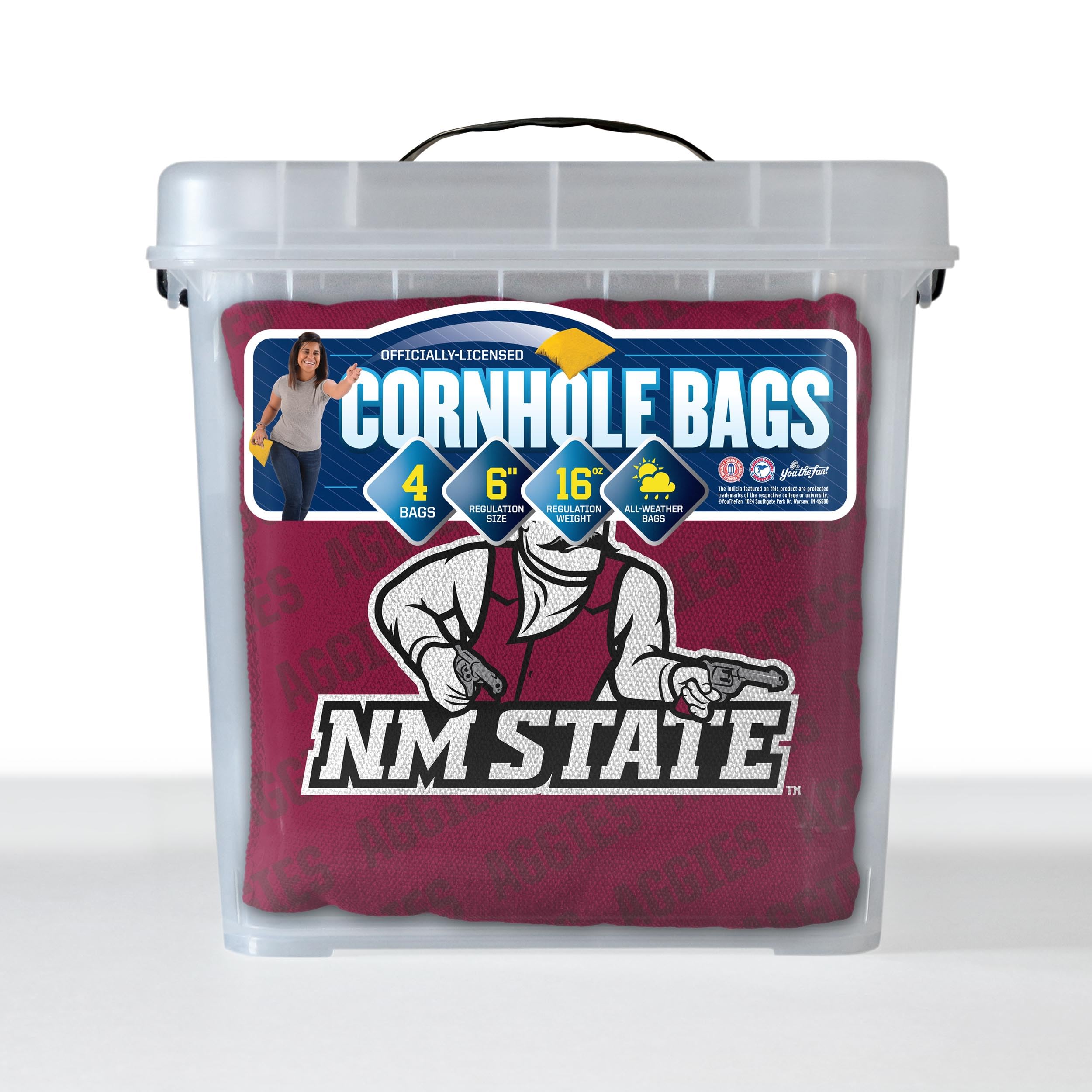 YouTheFan NCAA New Mexico State - Cornhole Bags - 4PK - Maroon - Sports Collectibles, Sports Memorabilia, Sports Fan Shop, Sports Gifts