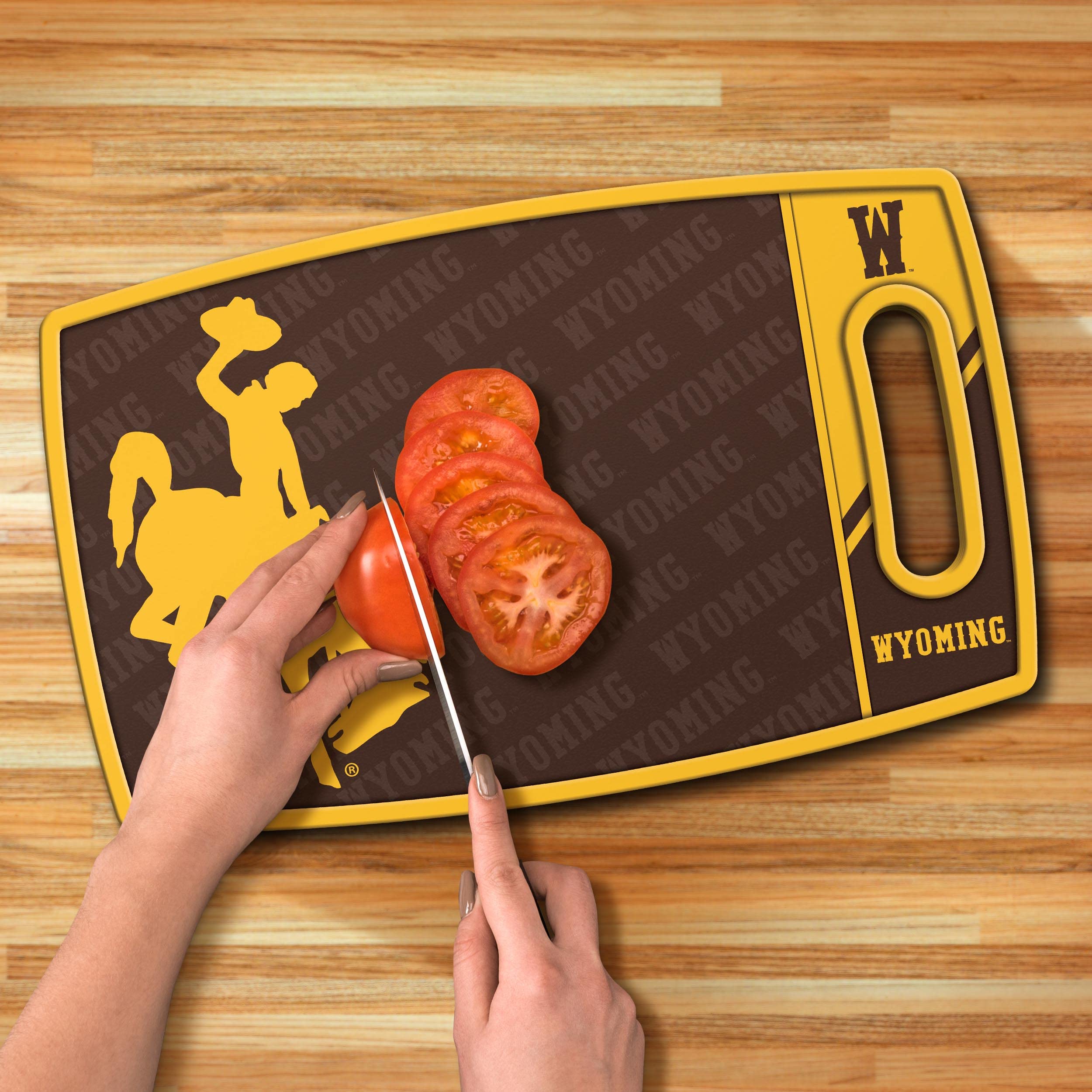 YouTheFan NCAA Wyoming Cowboys Logo Series Cutting Board - Sports Collectibles, Sports Memorabilia, Sports Fan Shop, Sports Gifts
