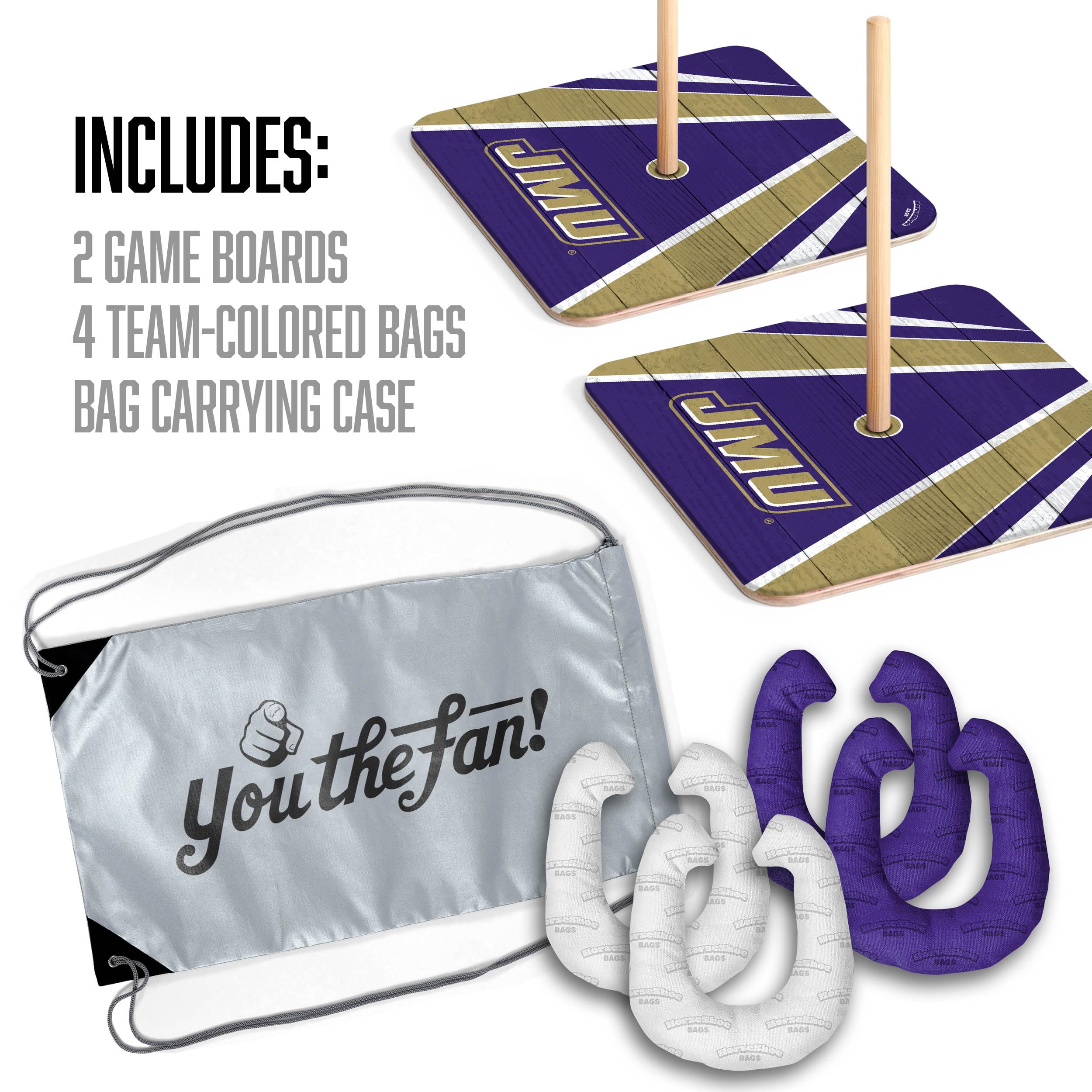 YouTheFan NCAA James Madison Dukes Horseshoe Bags - Sports Collectibles, Sports Memorabilia, Sports Fan Shop, Sports Gifts