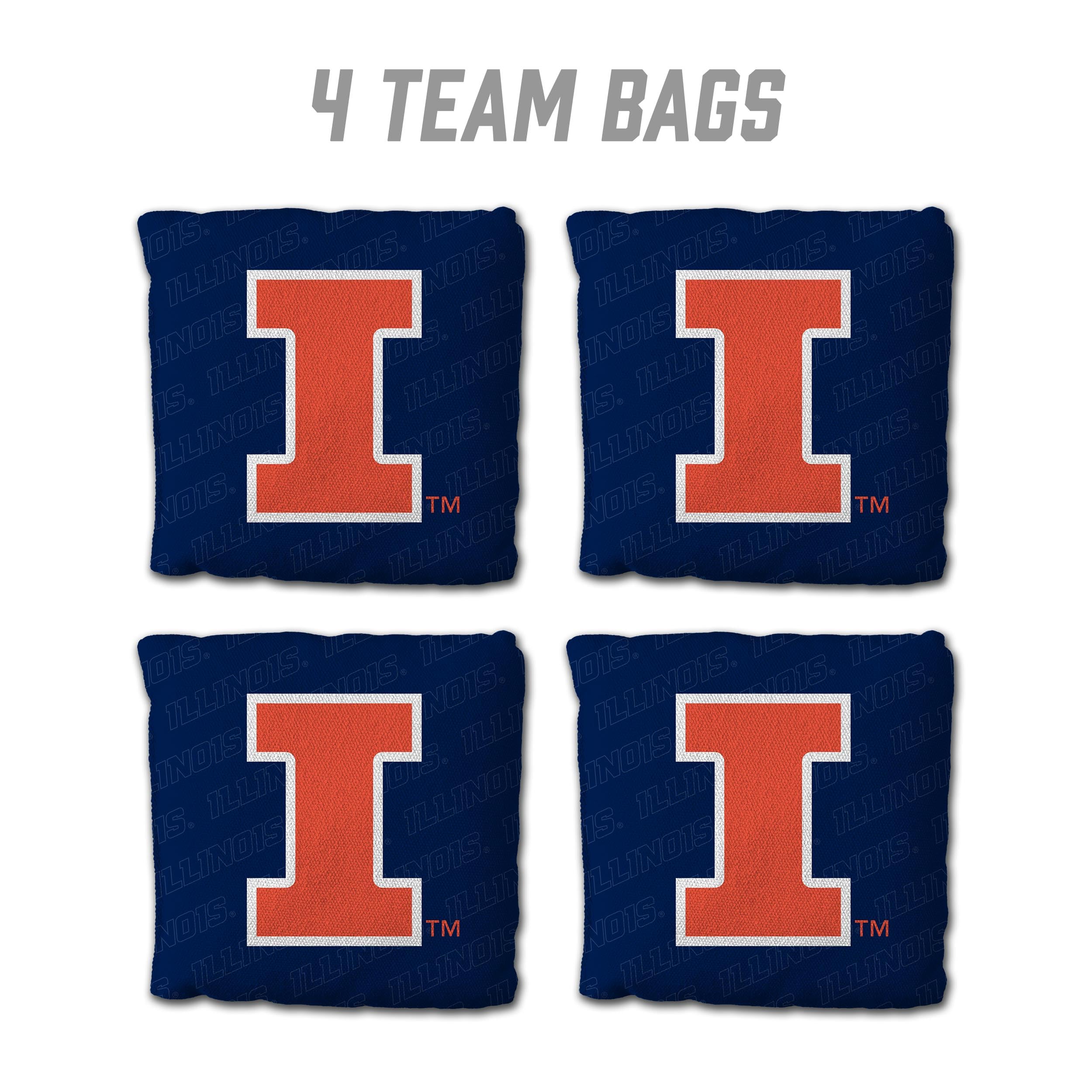 YouTheFan NCAA Illinois Fighting Illini Cornhole Bags - 4PK - Blue - Sports Collectibles, Sports Memorabilia, Sports Fan Shop, Sports Gifts