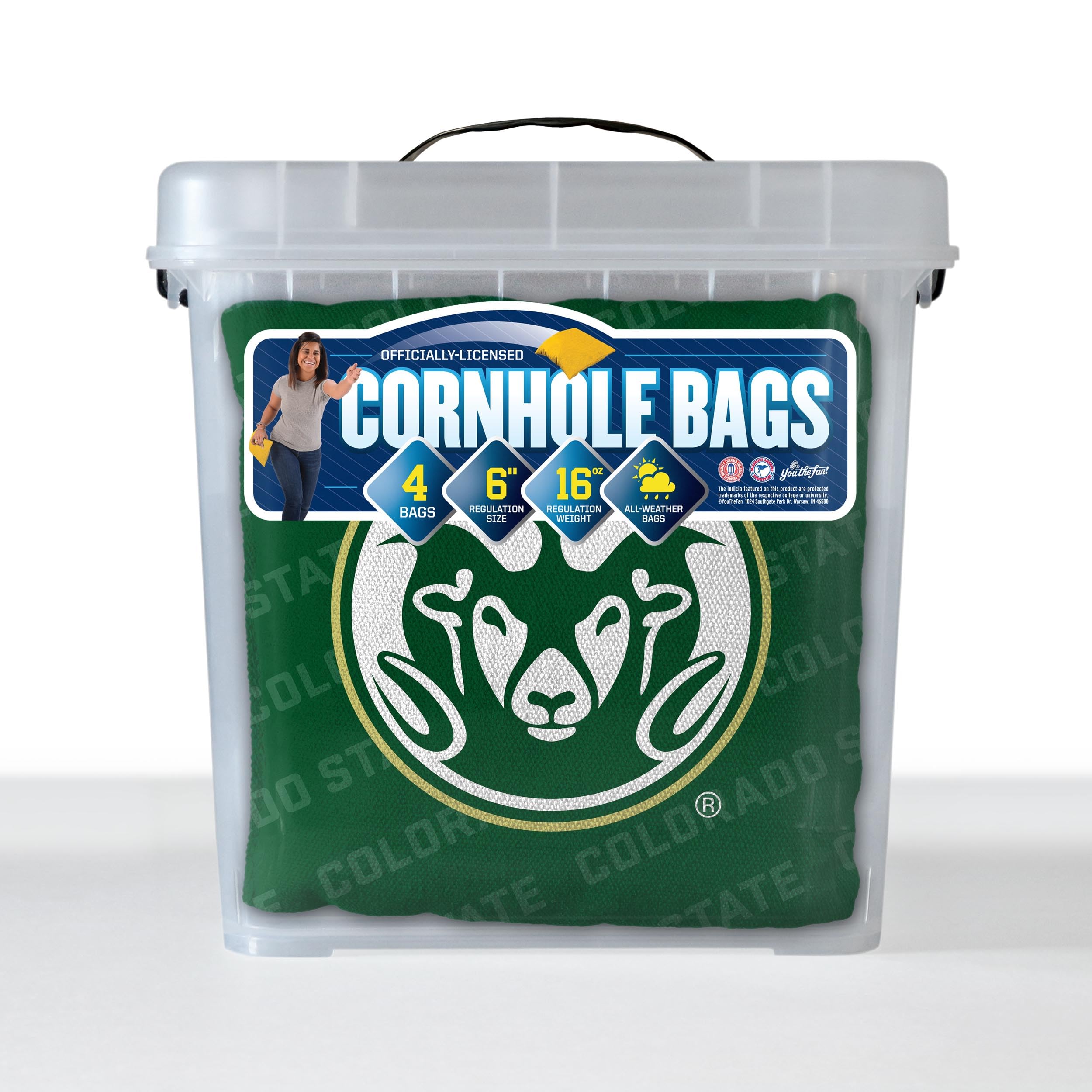 YouTheFan NCAA Colorado State Rams Cornhole Bags - 4PK - Green - Sports Collectibles, Sports Memorabilia, Sports Fan Shop, Sports Gifts