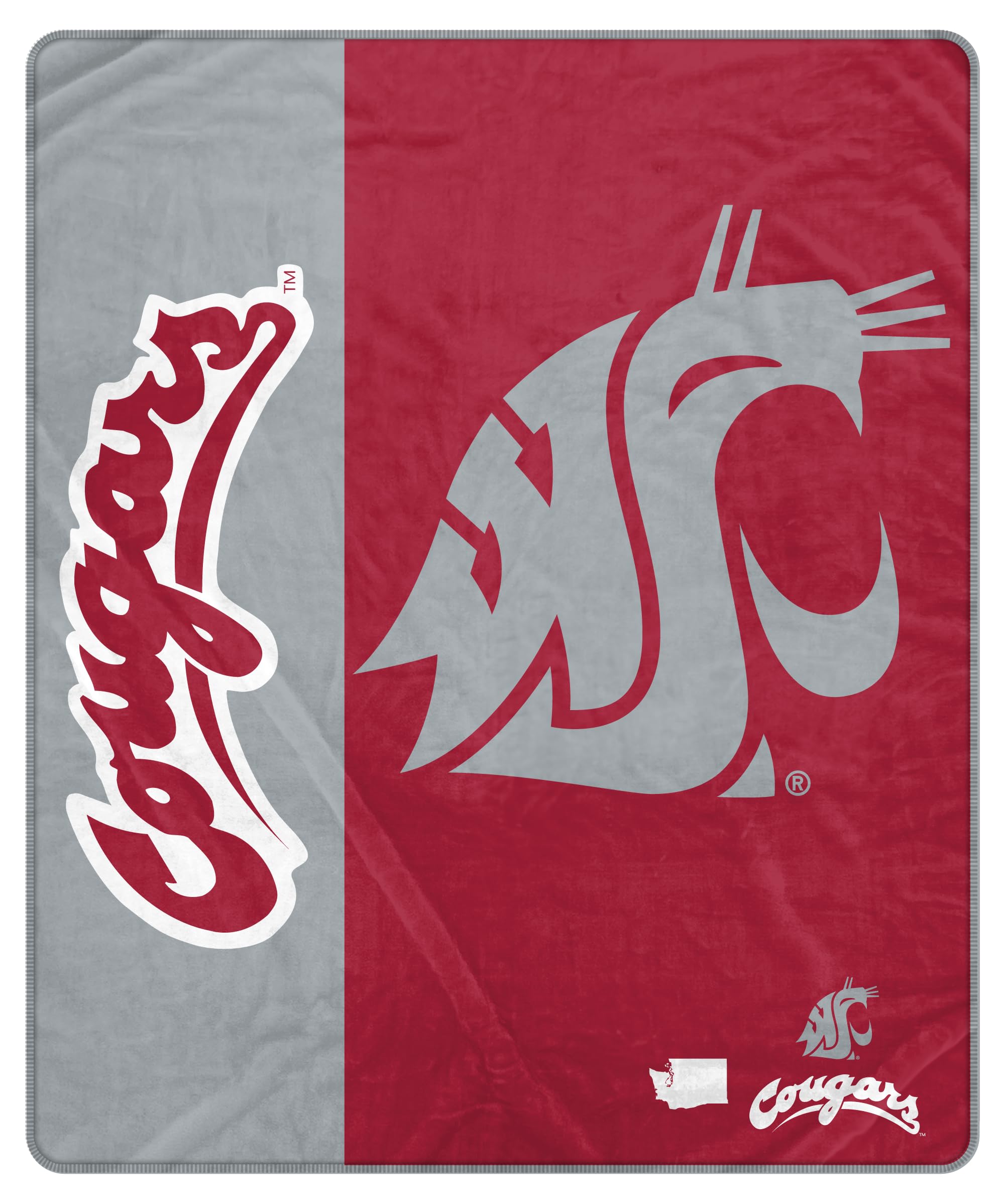 Proformance Home NCAA Washington State Cougars Endzone Ultra Soft Tailgate Throw - Sports Gifts, Sports Memorabilia, Sports Collectibles, Fan Shop